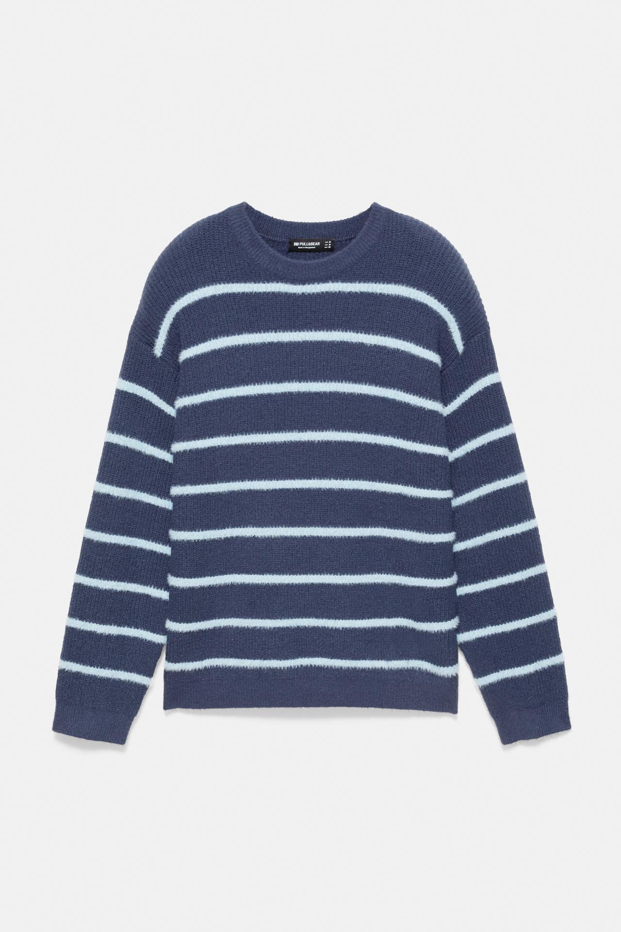 Striped embroidered jumper — Navy