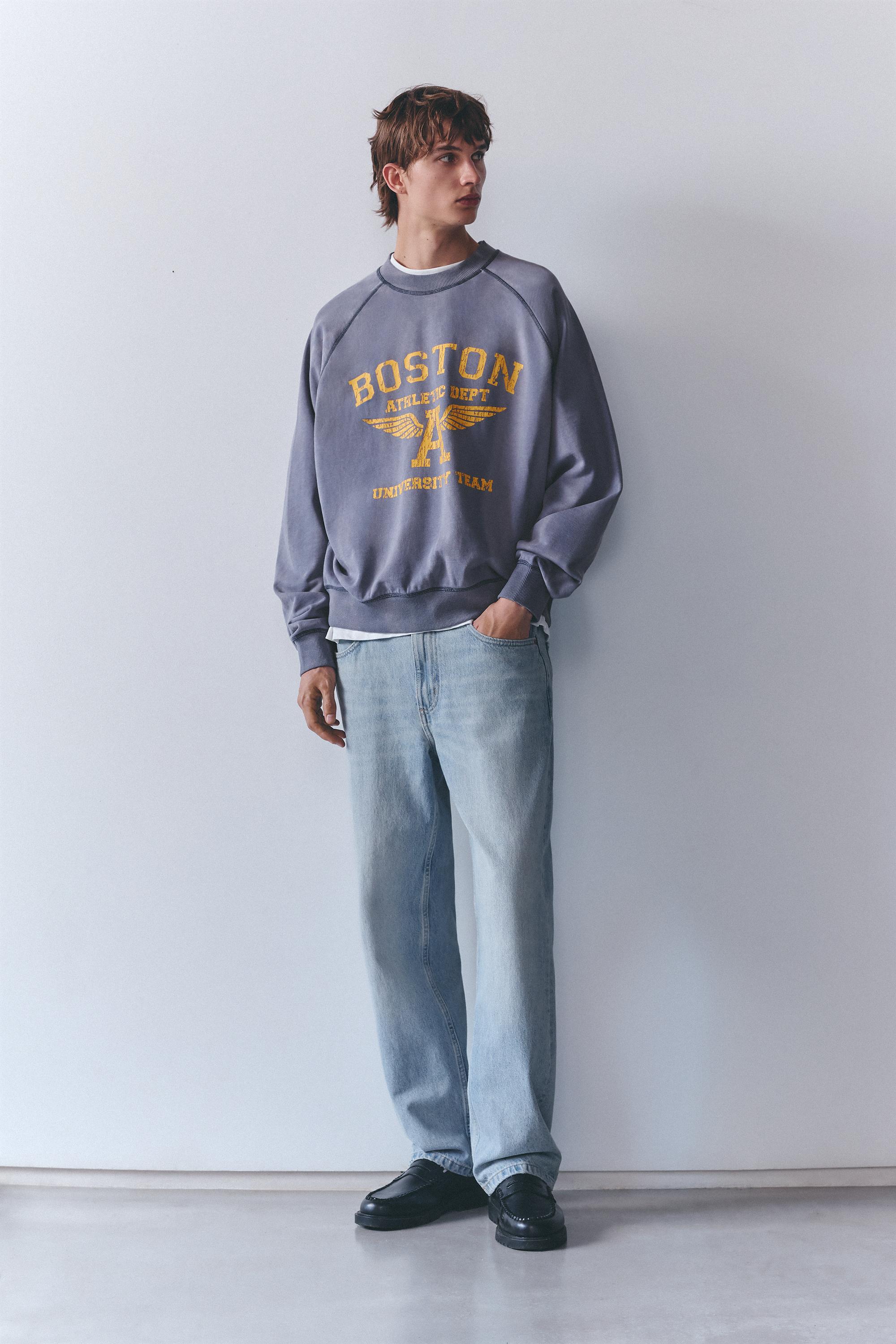 Boston round neck sweatshirt — Blue