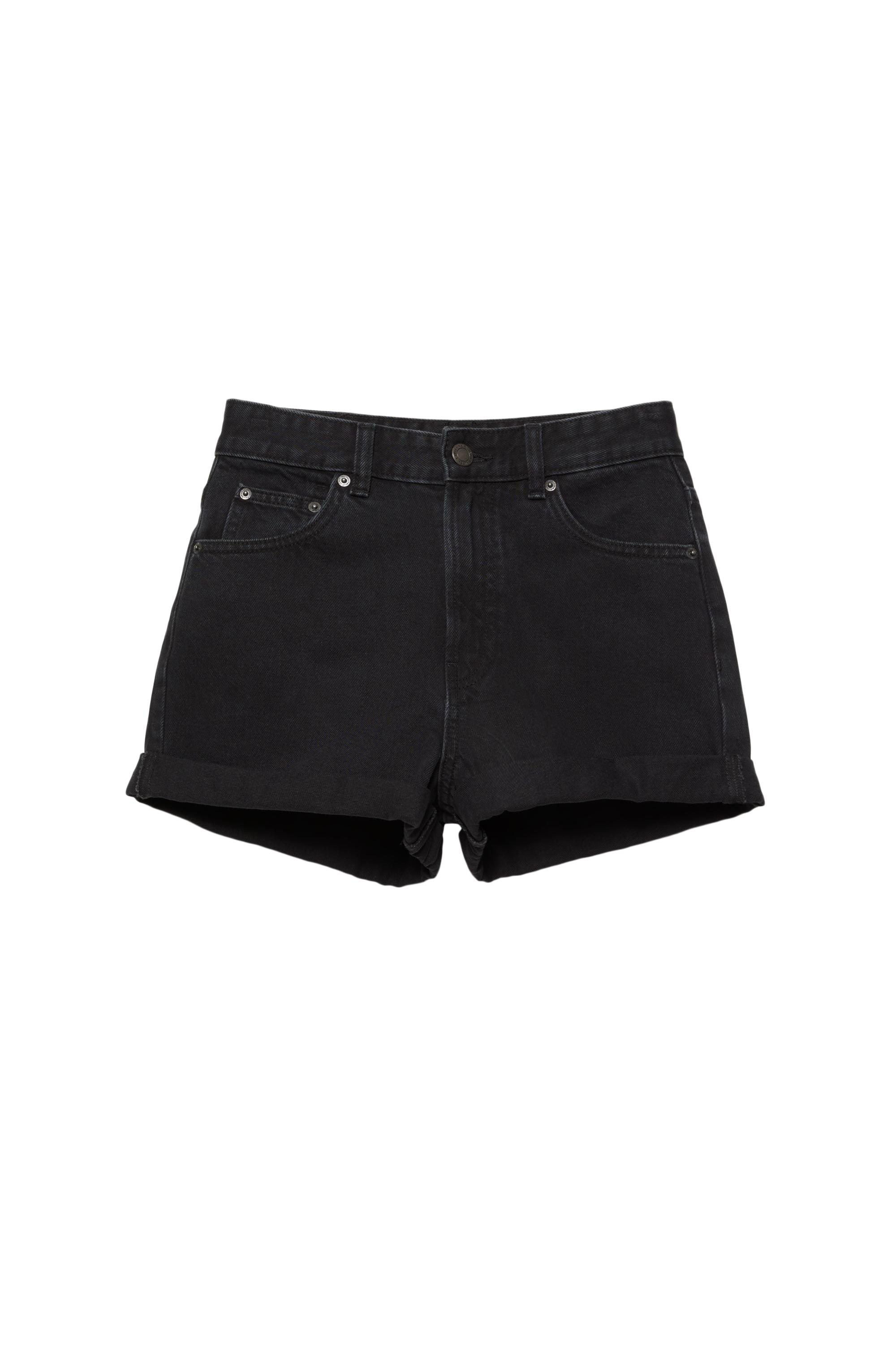 Mom fit paçası kıvrık denim şort - Görsel 75