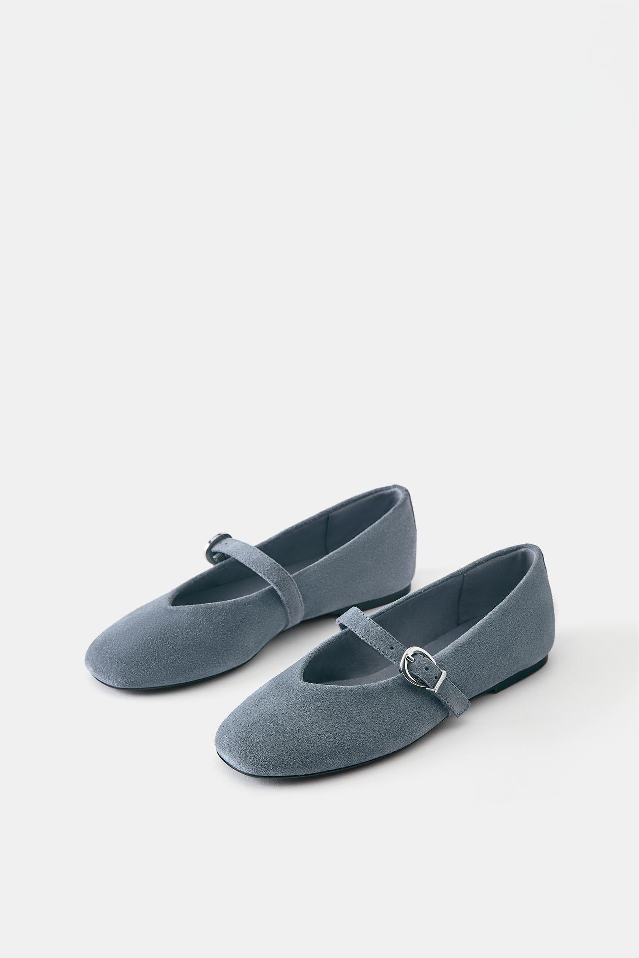 Leather ballerinas — Blue