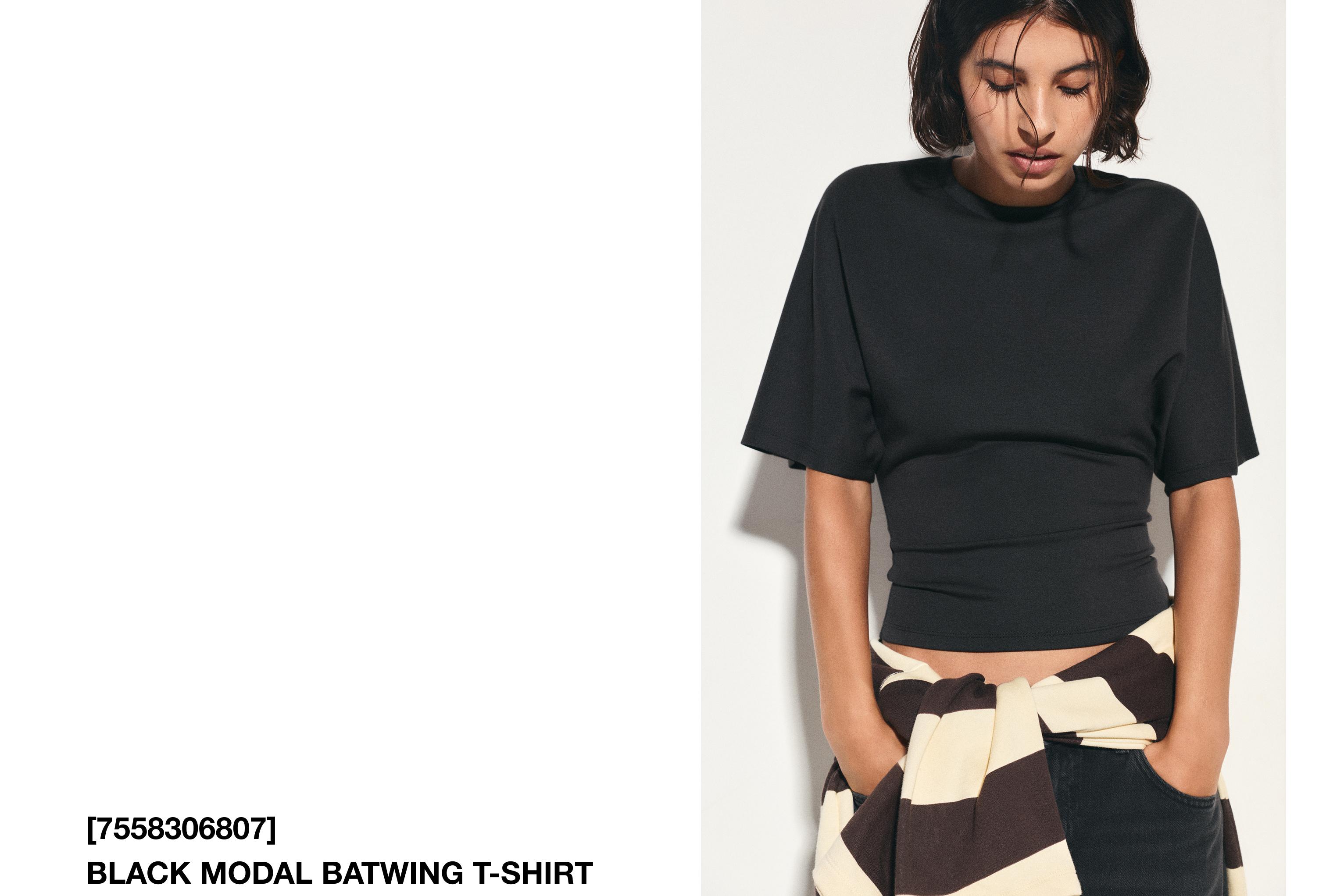 Modal batwing sleeve T-shirt — Anthracite grey