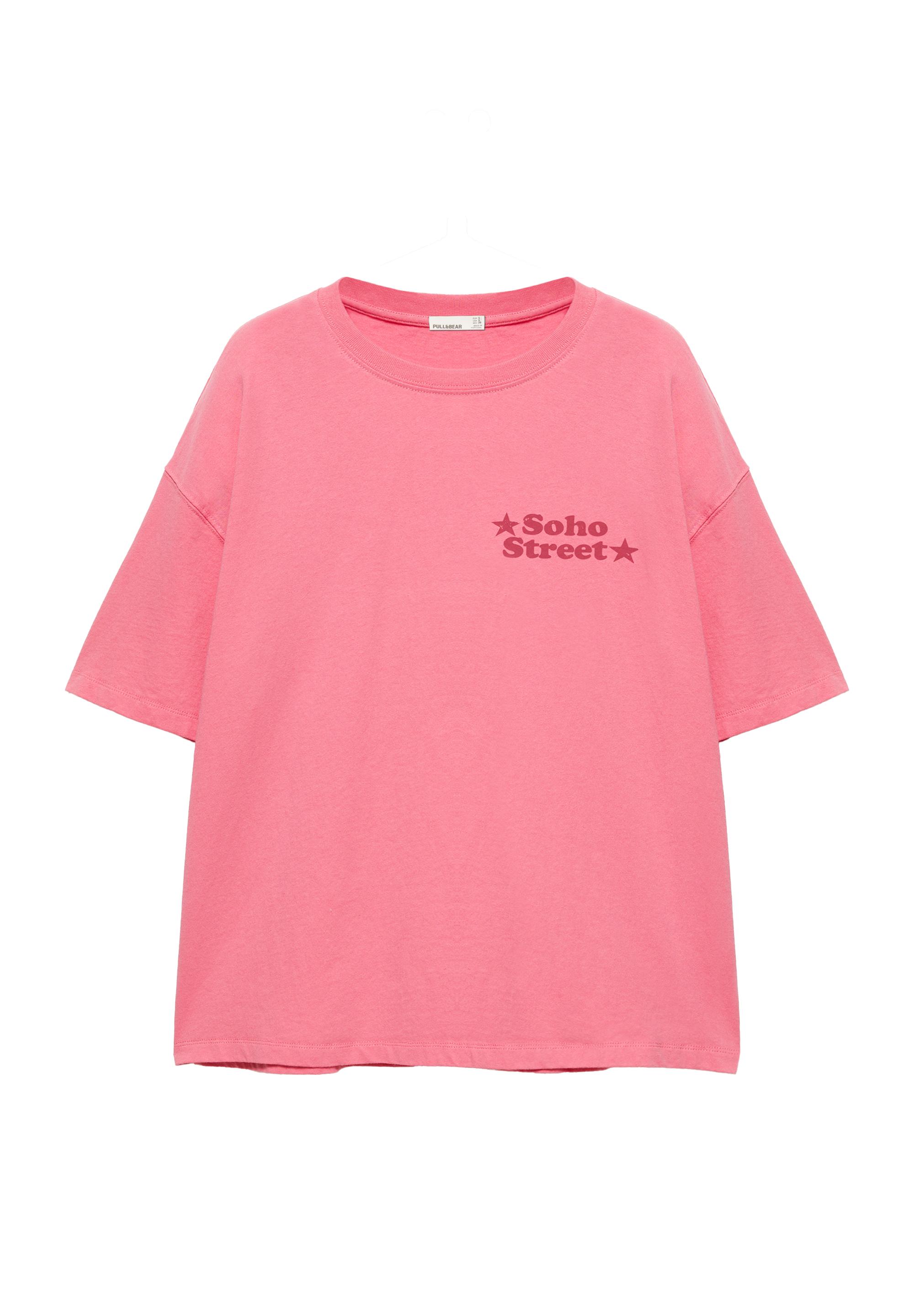 Oversize Soho Street graphic T-shirt — Pink
