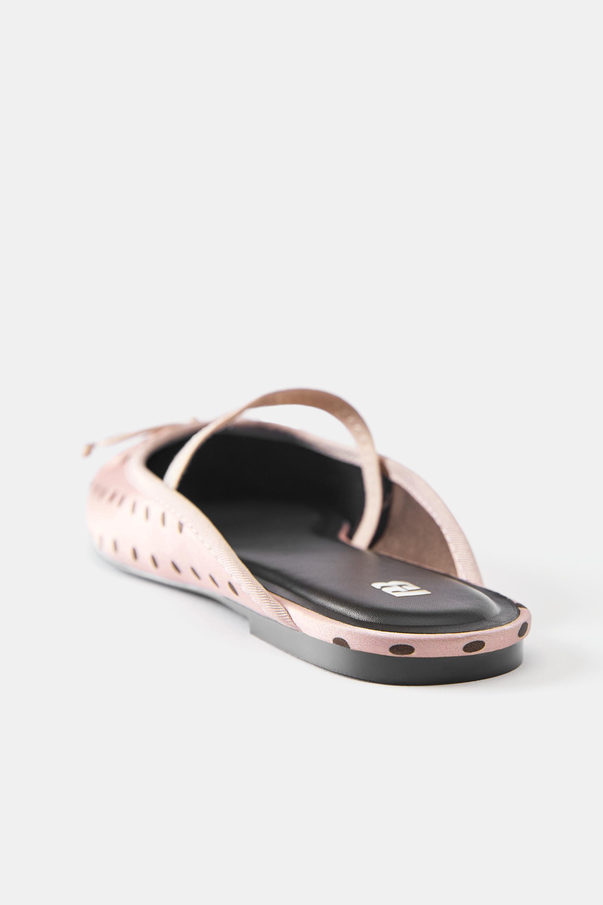 Polka dot slingback ballet flats — Pink