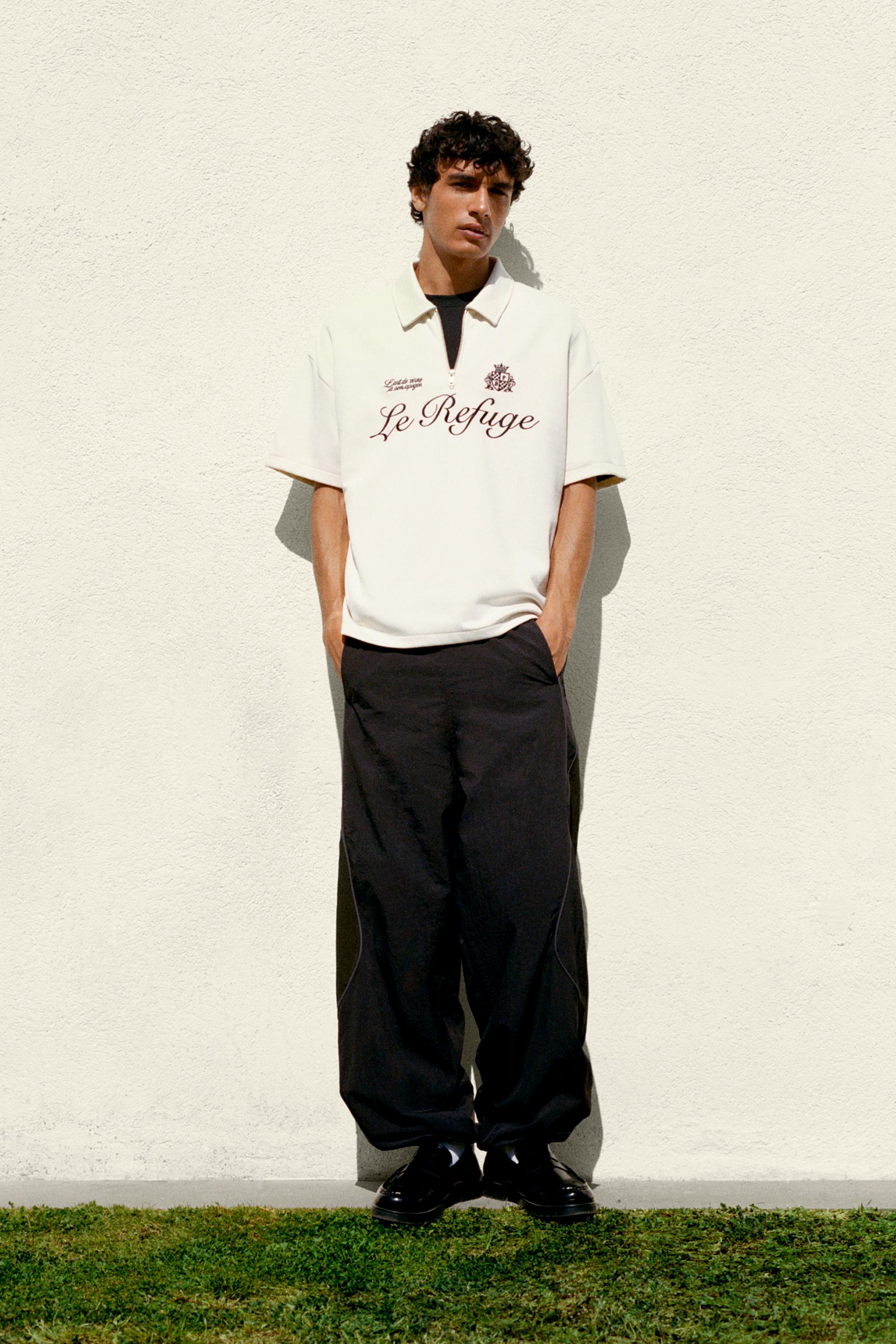 Grafik detaylı interlok fermuarlı polo - Görsel 7