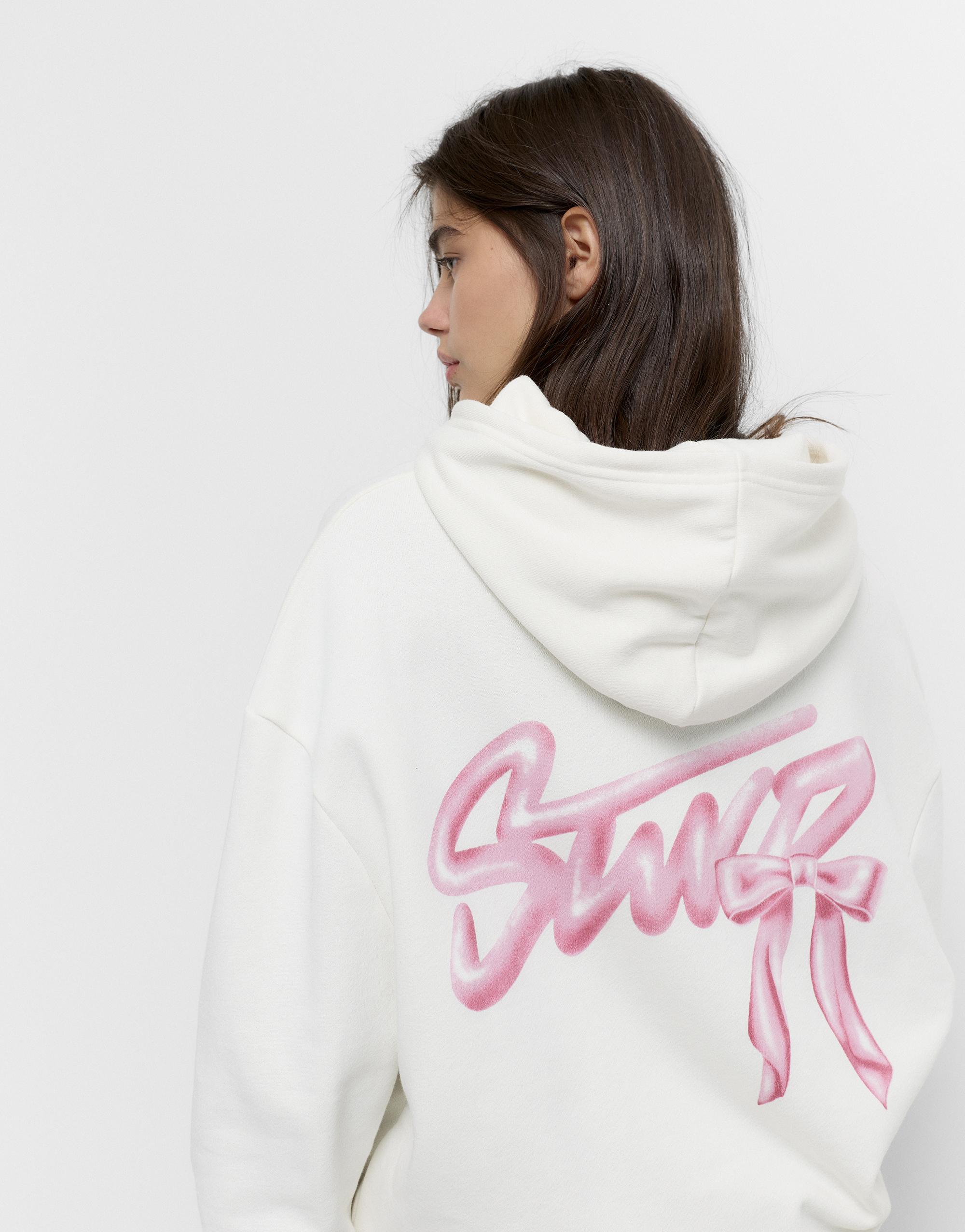 Fiyonk grafikli kapüşonlu sweatshirt - Görsel 23