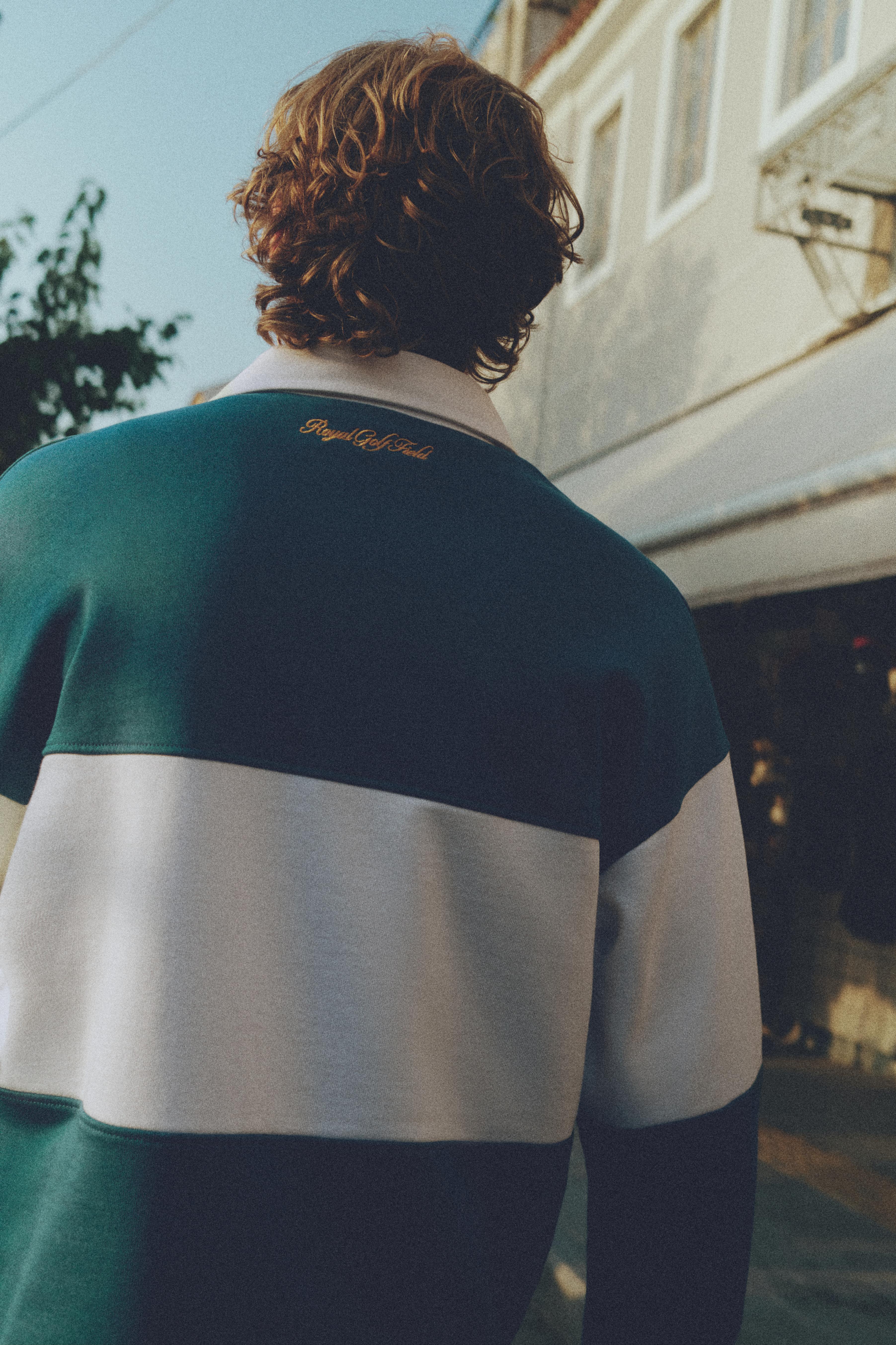 Long sleeve Newport Sport Club polo shirt — Off white