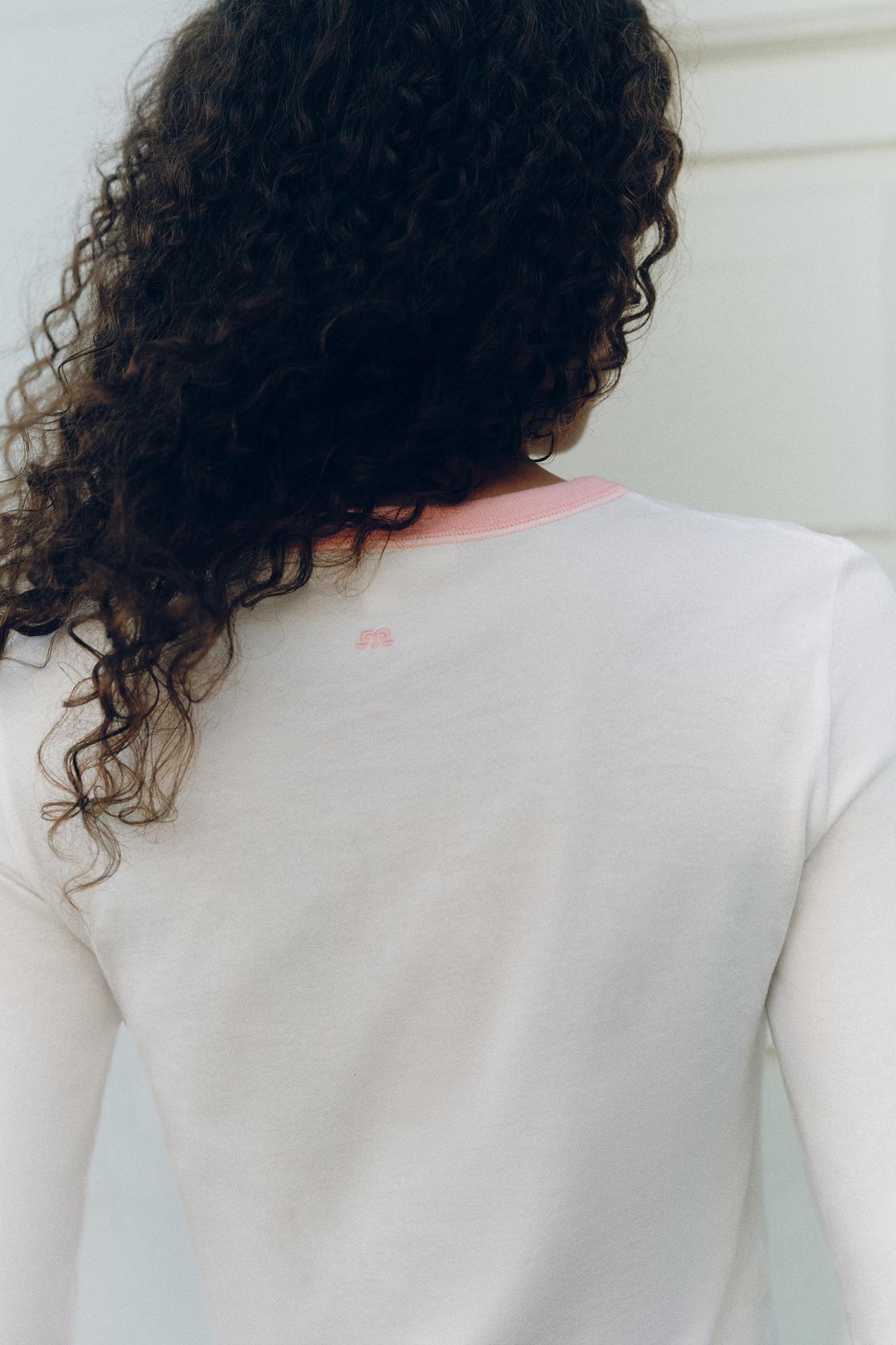 '91' graphic cropped T-shirt — Ice