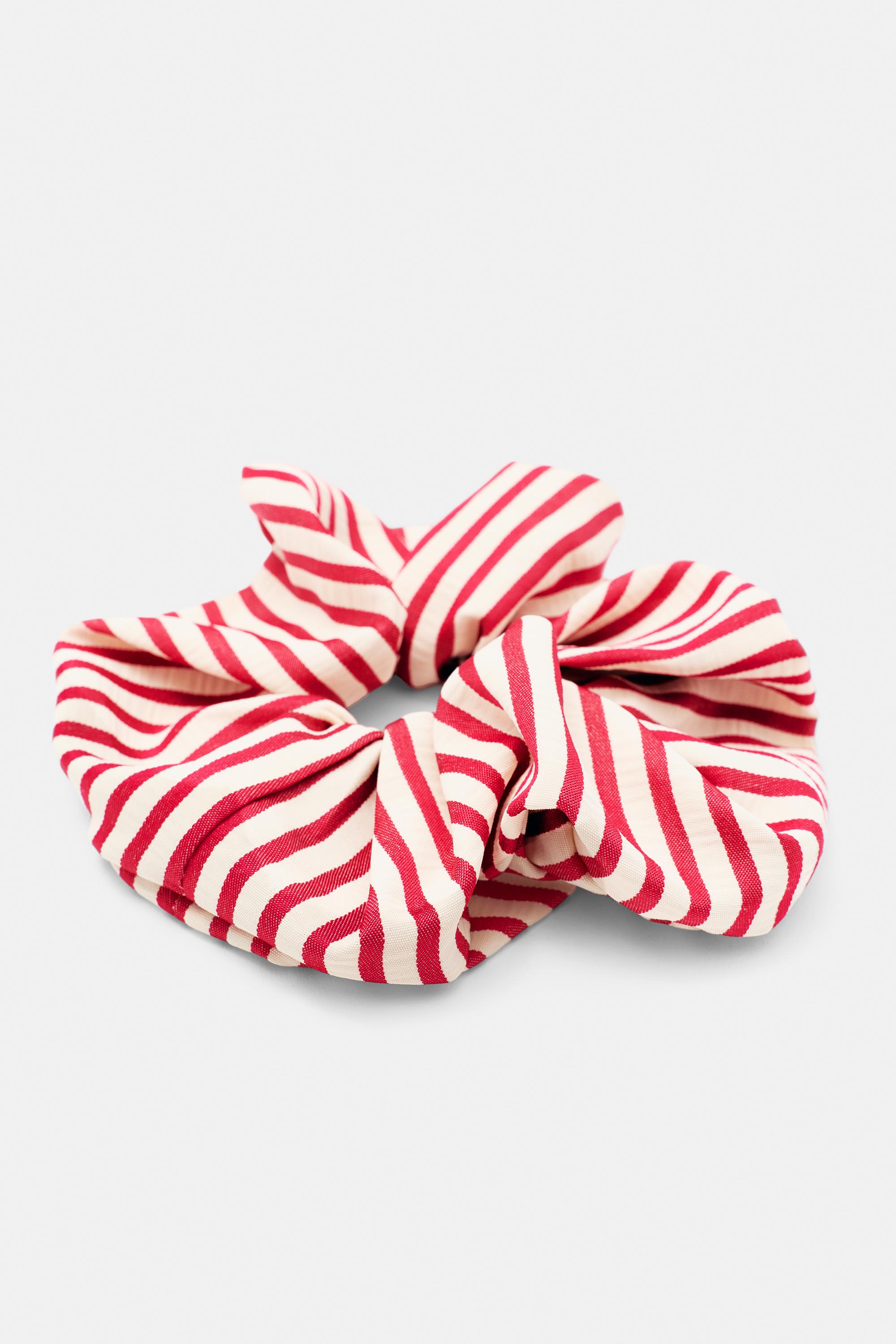 Striped scrunchie — Red