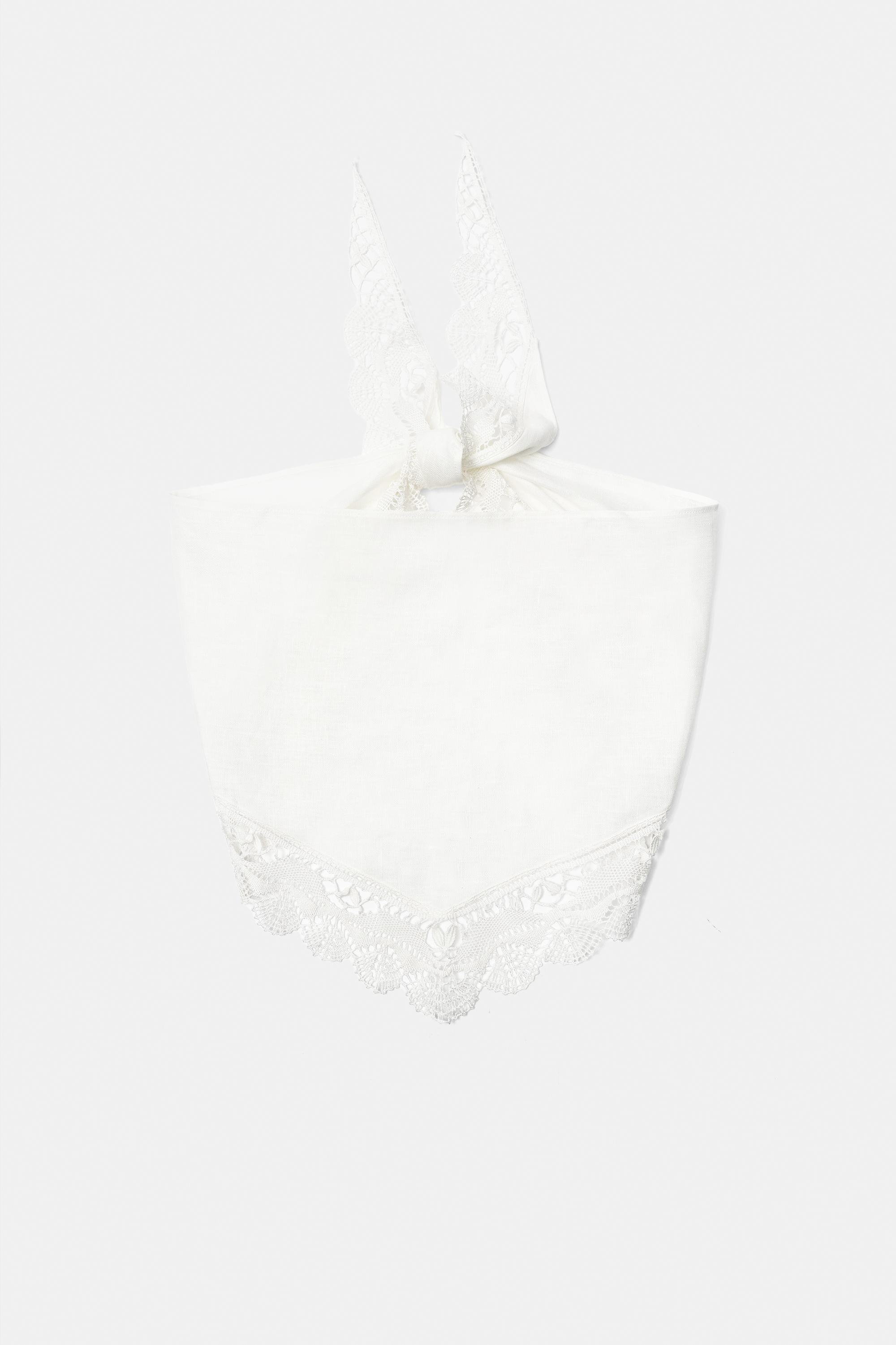 Encaixe de Camariñas x Pull&Bear 100% linen bandana — Off white