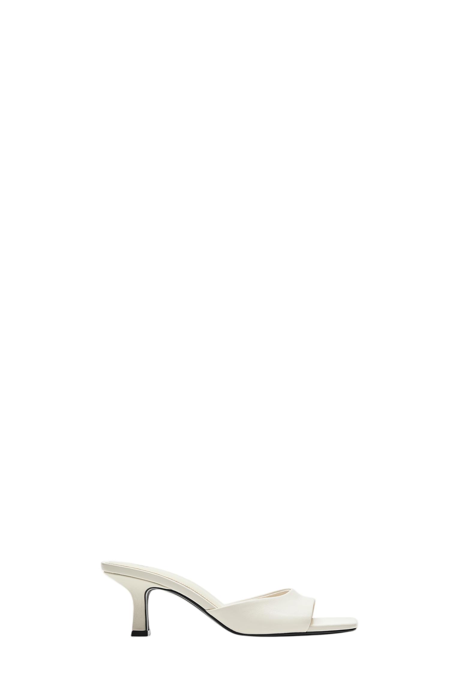 Heeled mule sandals — White