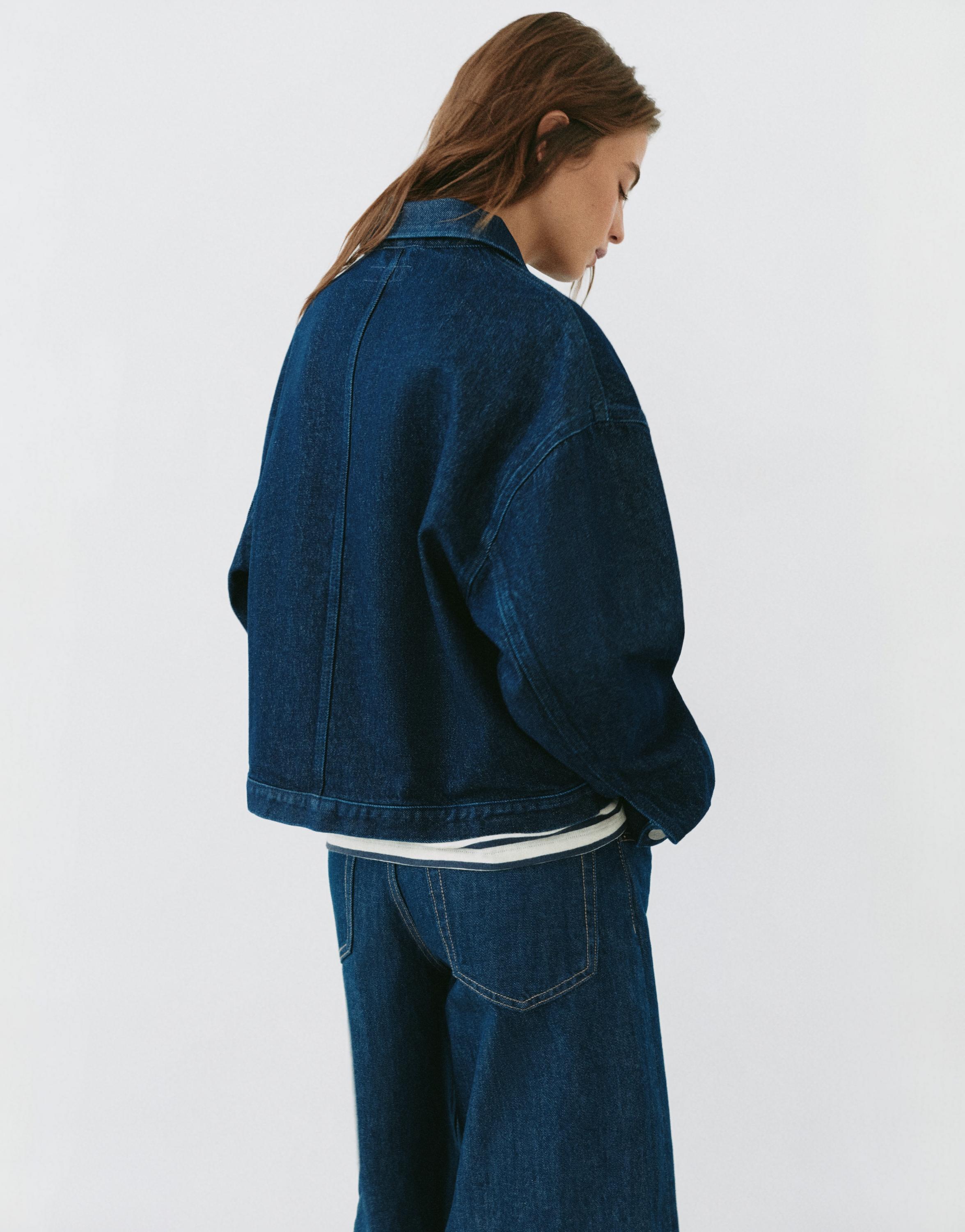 Boxy denim overshirt — Navy