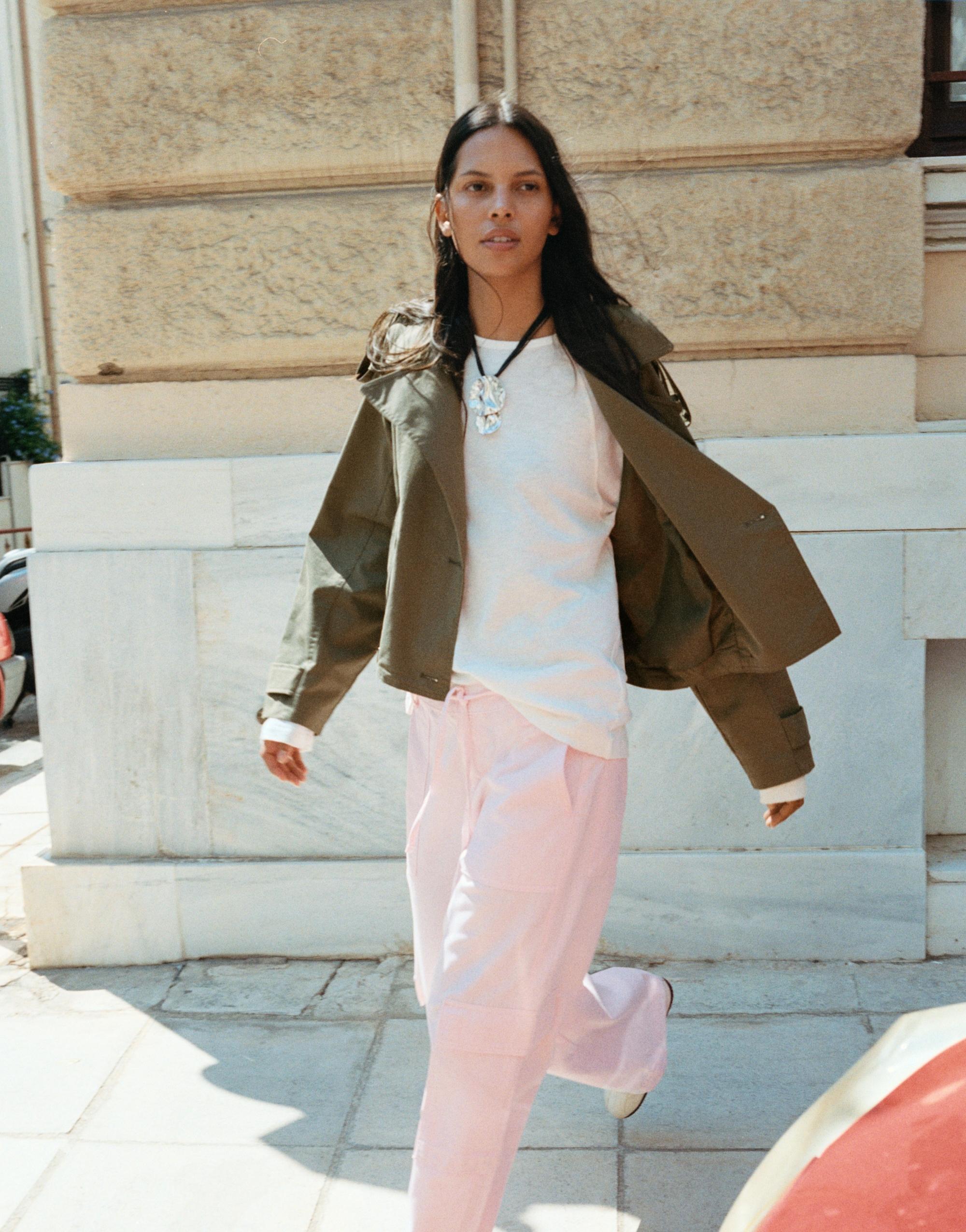 Straight pink cargo trousers — Pink