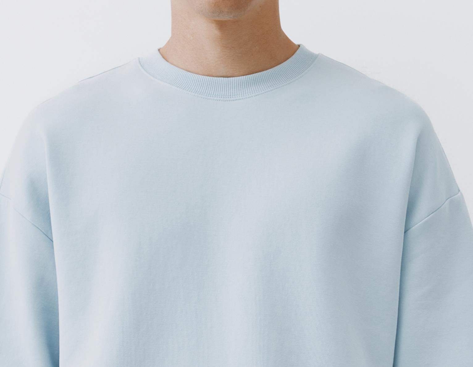 Interlock short sleeve sweatshirt — Sky blue