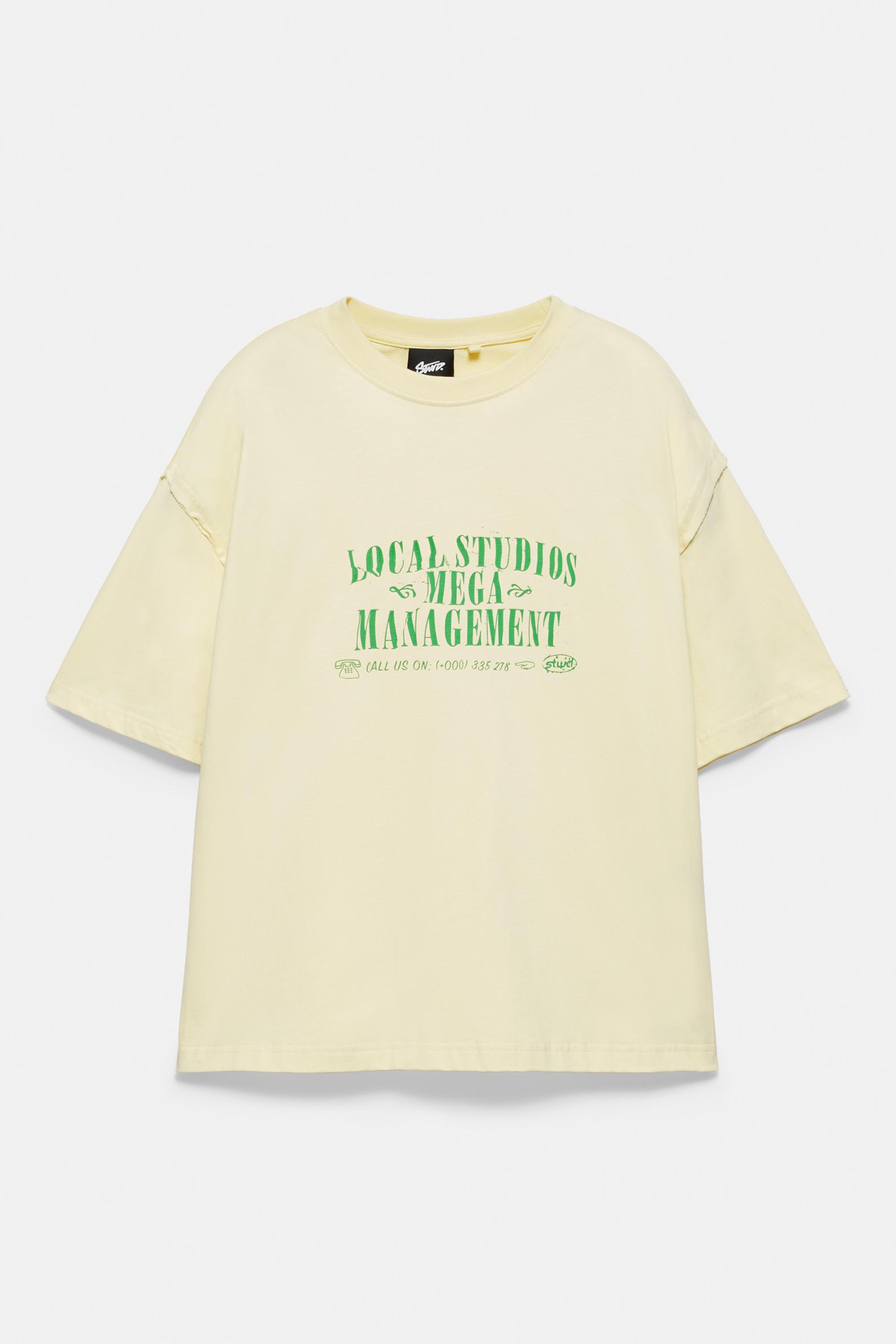 Cropped STWD graphic T-shirt — Yellow