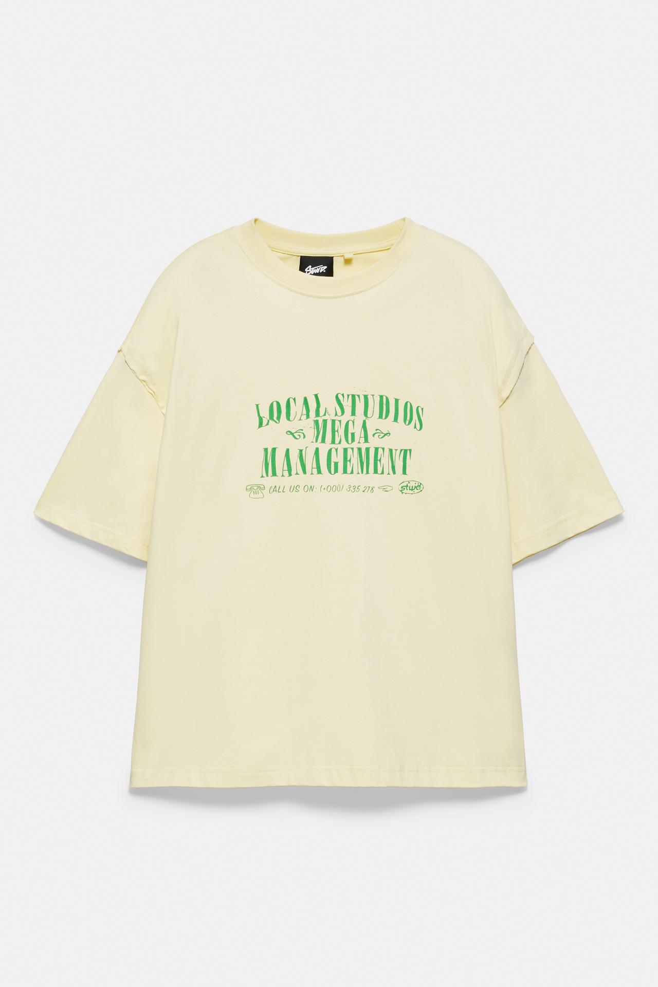 Cropped STWD graphic T-shirt — Yellow
