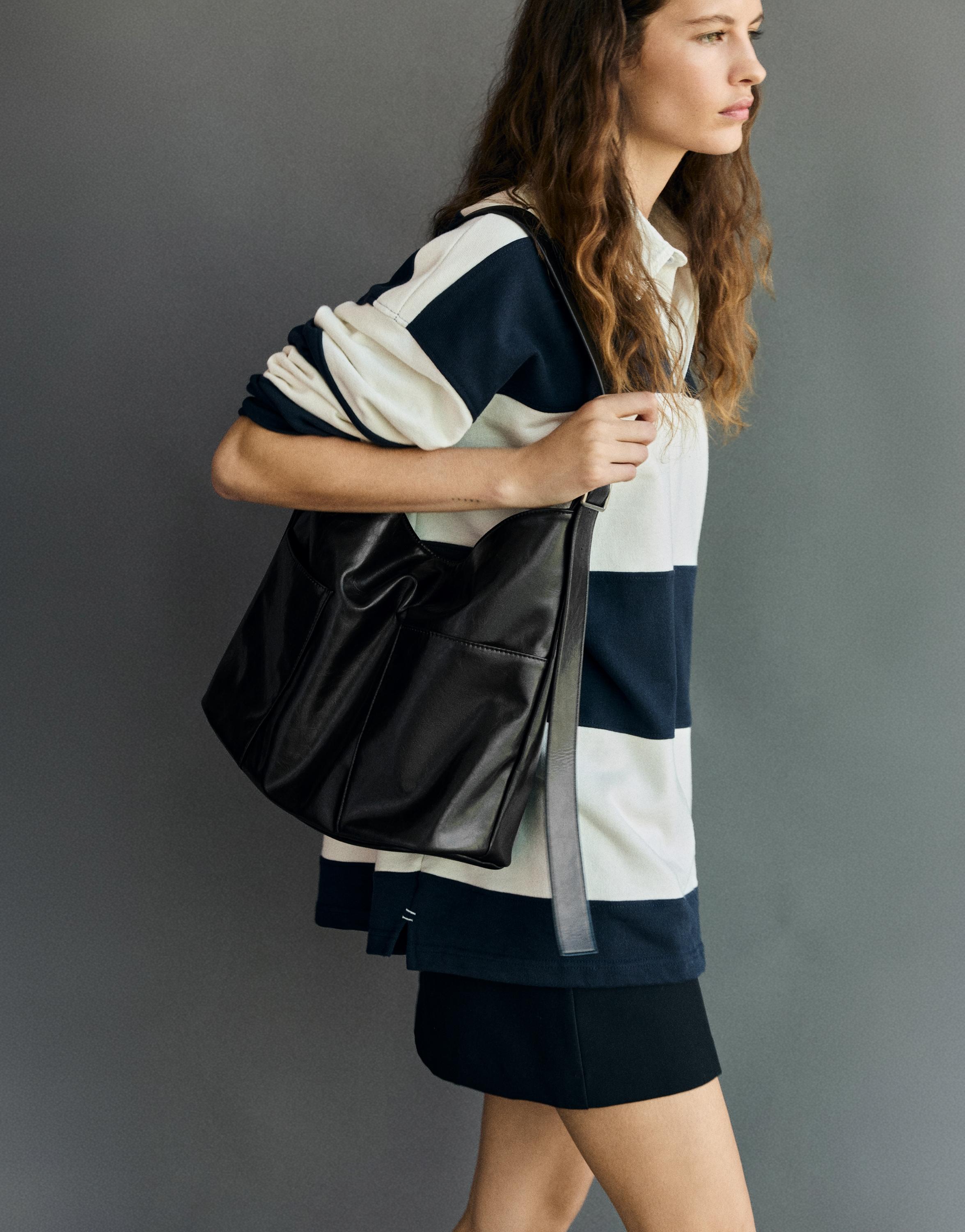 Strappy tote bag — Black