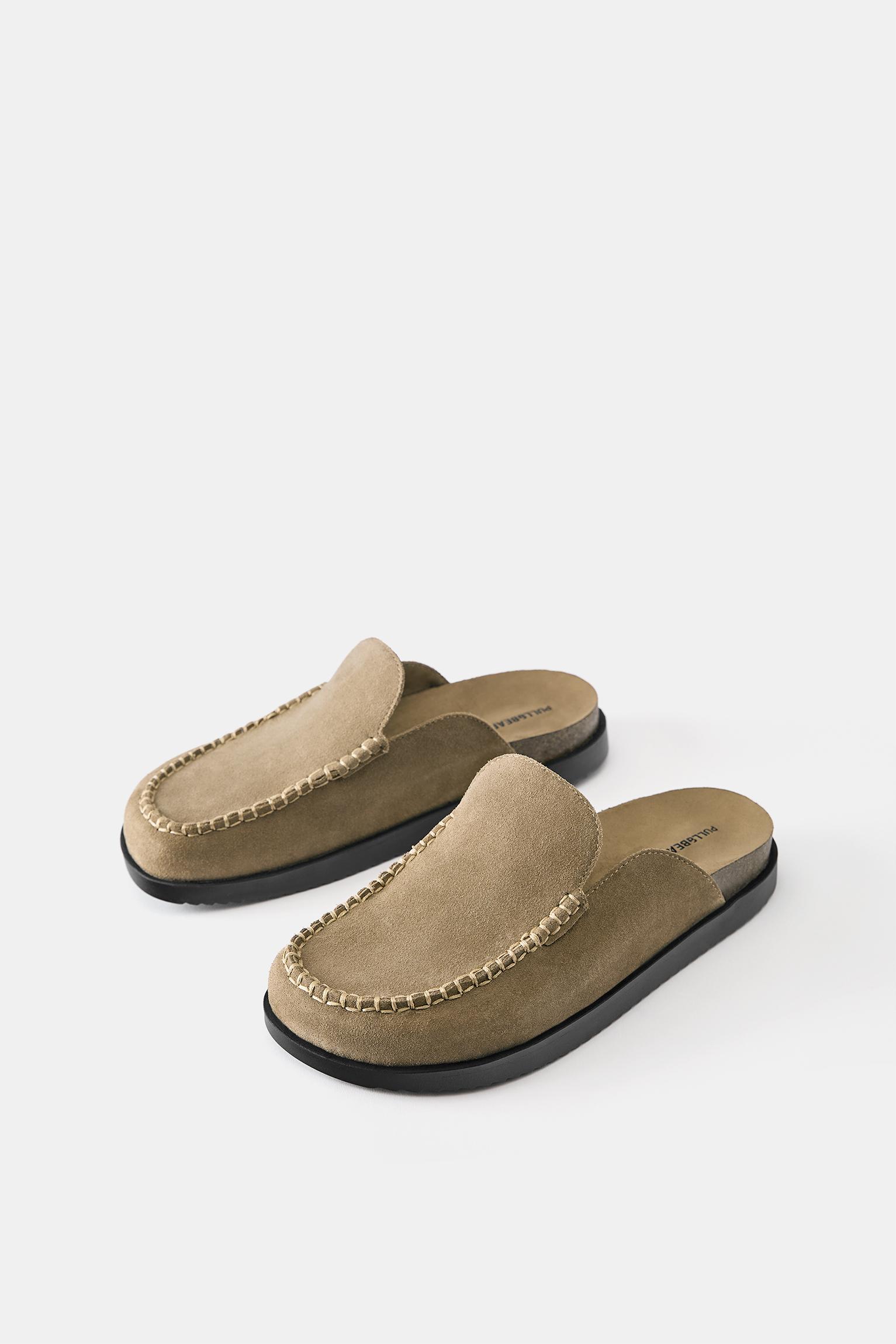 Leather clogs — Brown