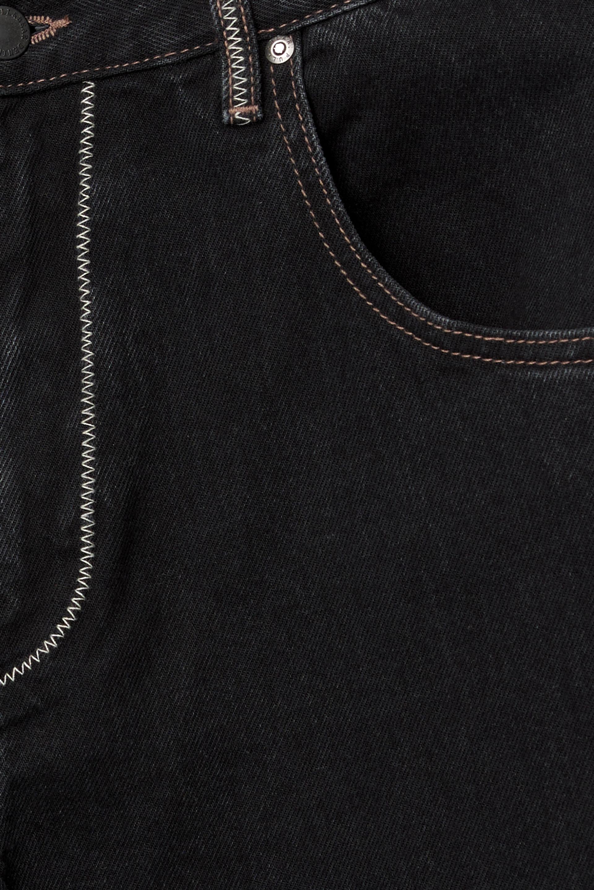 Contrast Stitch Black And White Stitch Jeans Black Wide-leg Contrast Stitch  Jeans PULL&BEAR