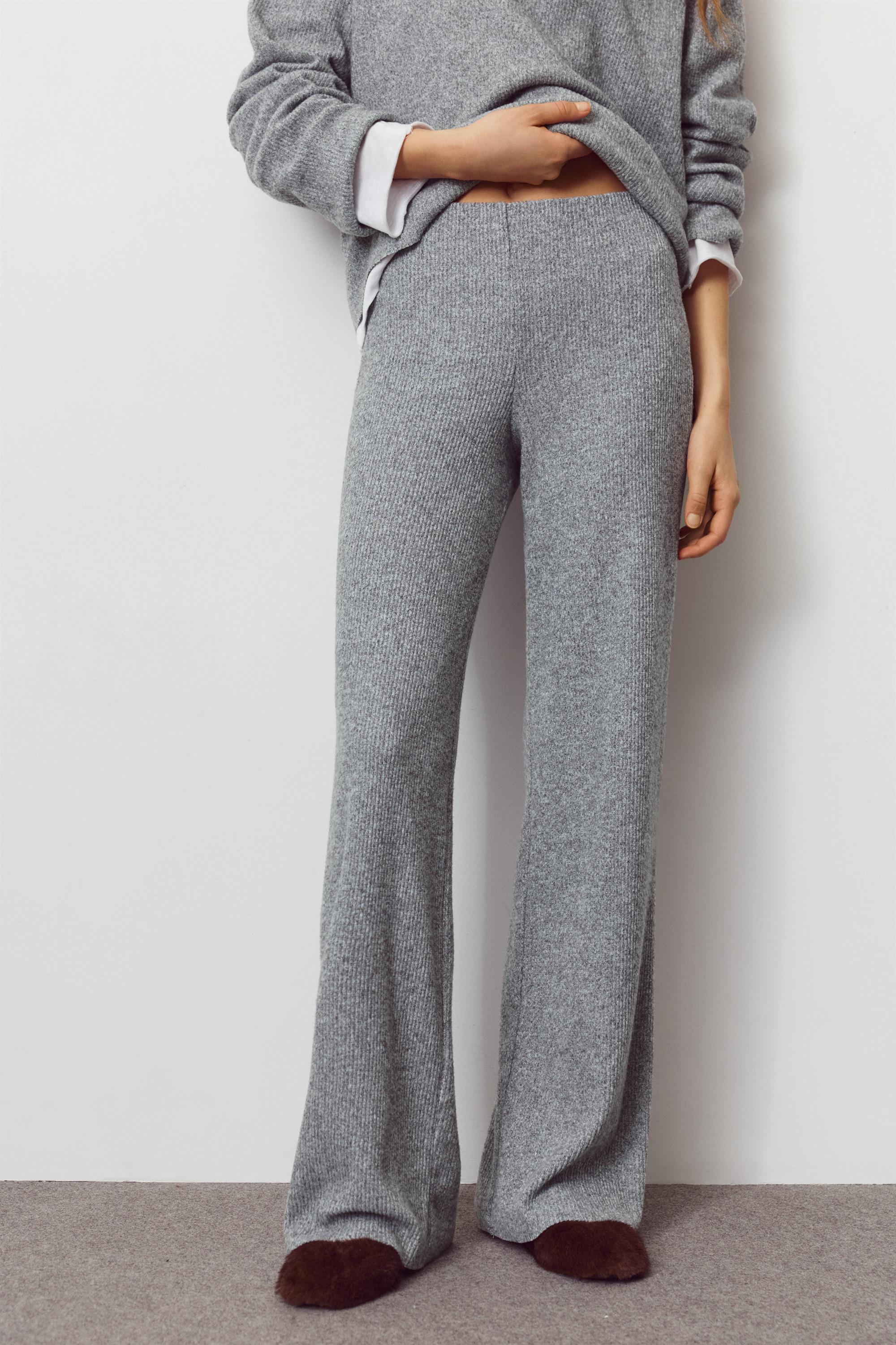 Soft touch straight fit trousers — Grey