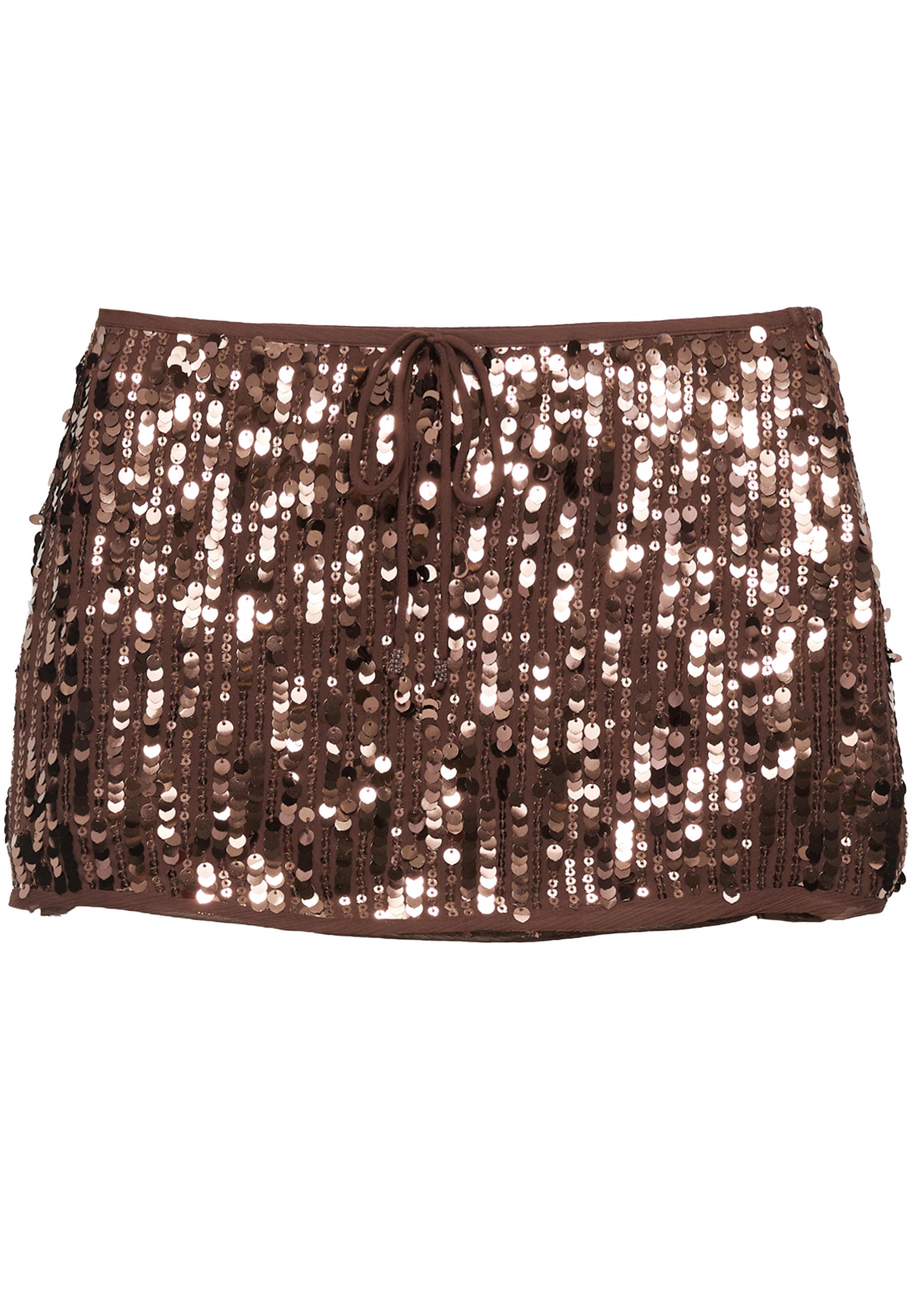 Sequin mini skirt — Brown