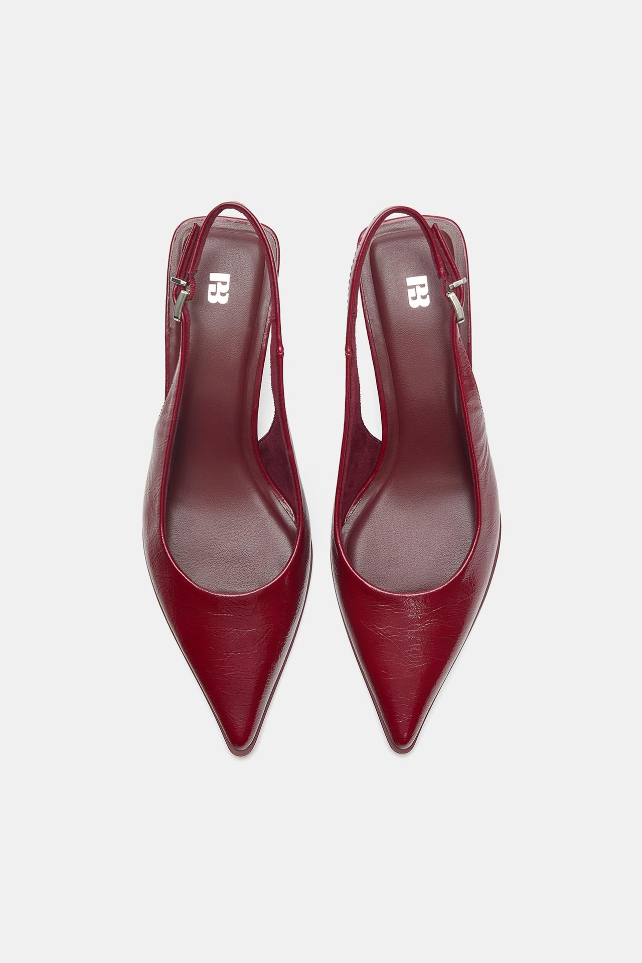Patent slingback heels — Maroon