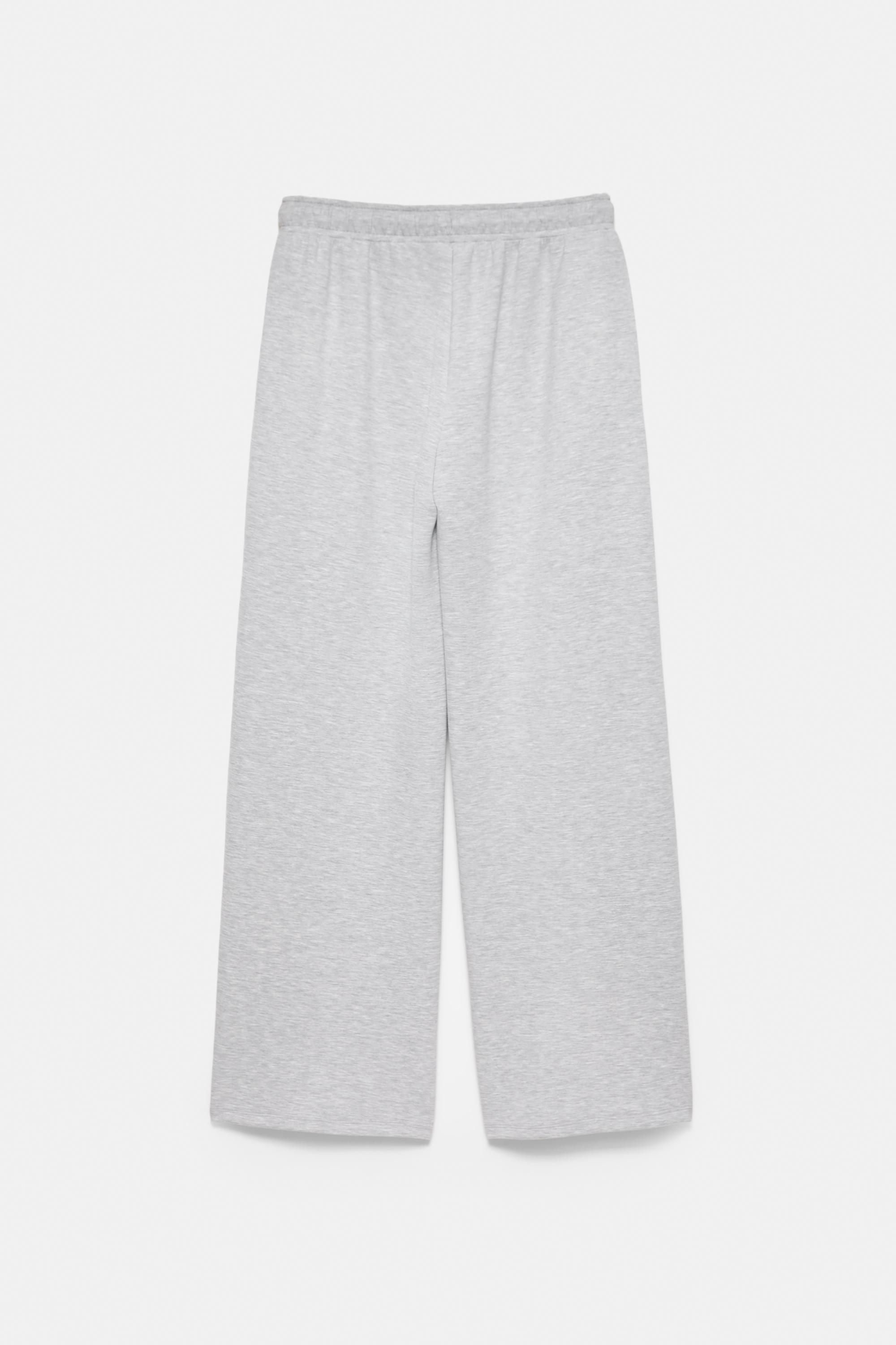 Soft-touch wide-leg trousers — Grey marl