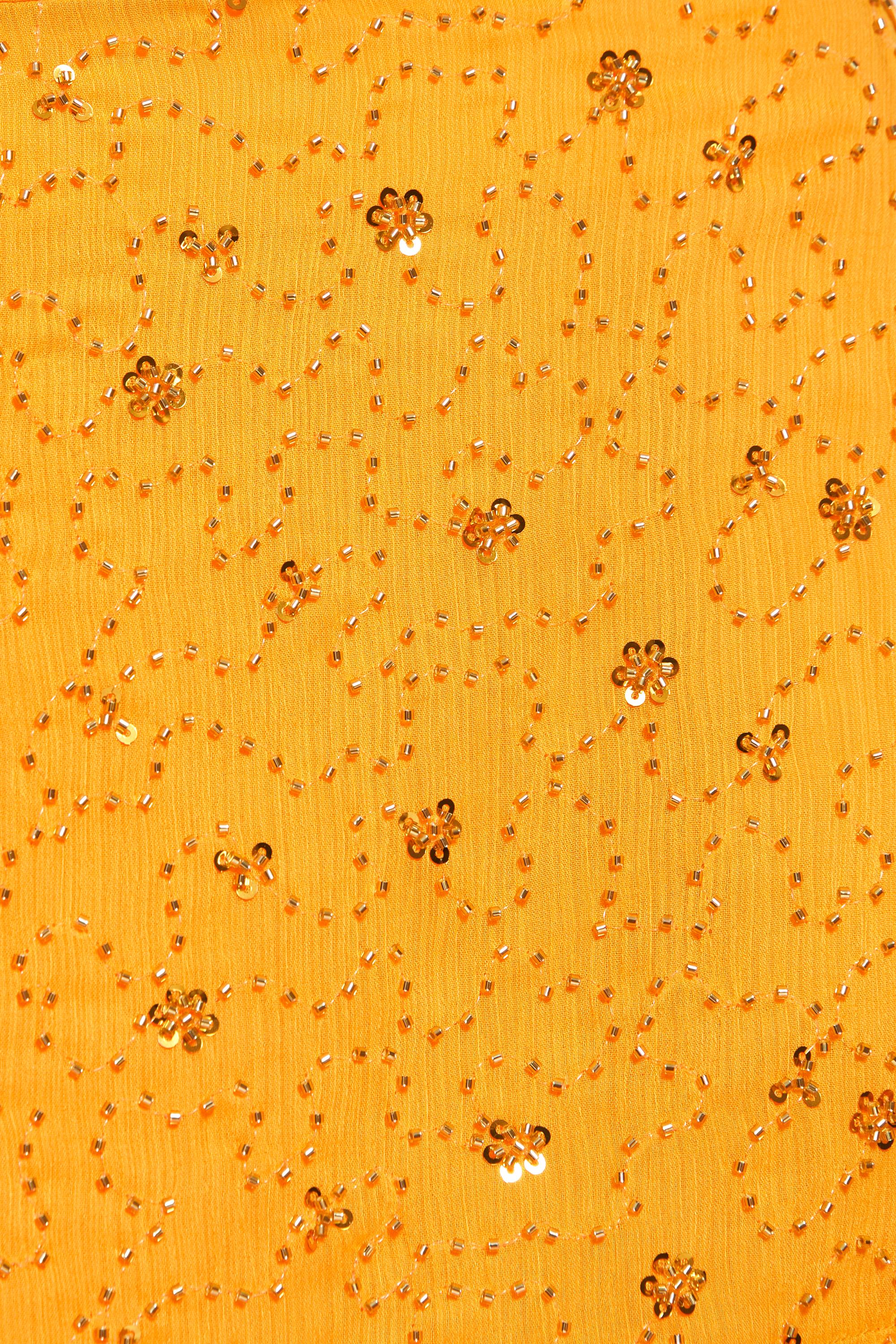 Orange sequin mini skirt — Orange