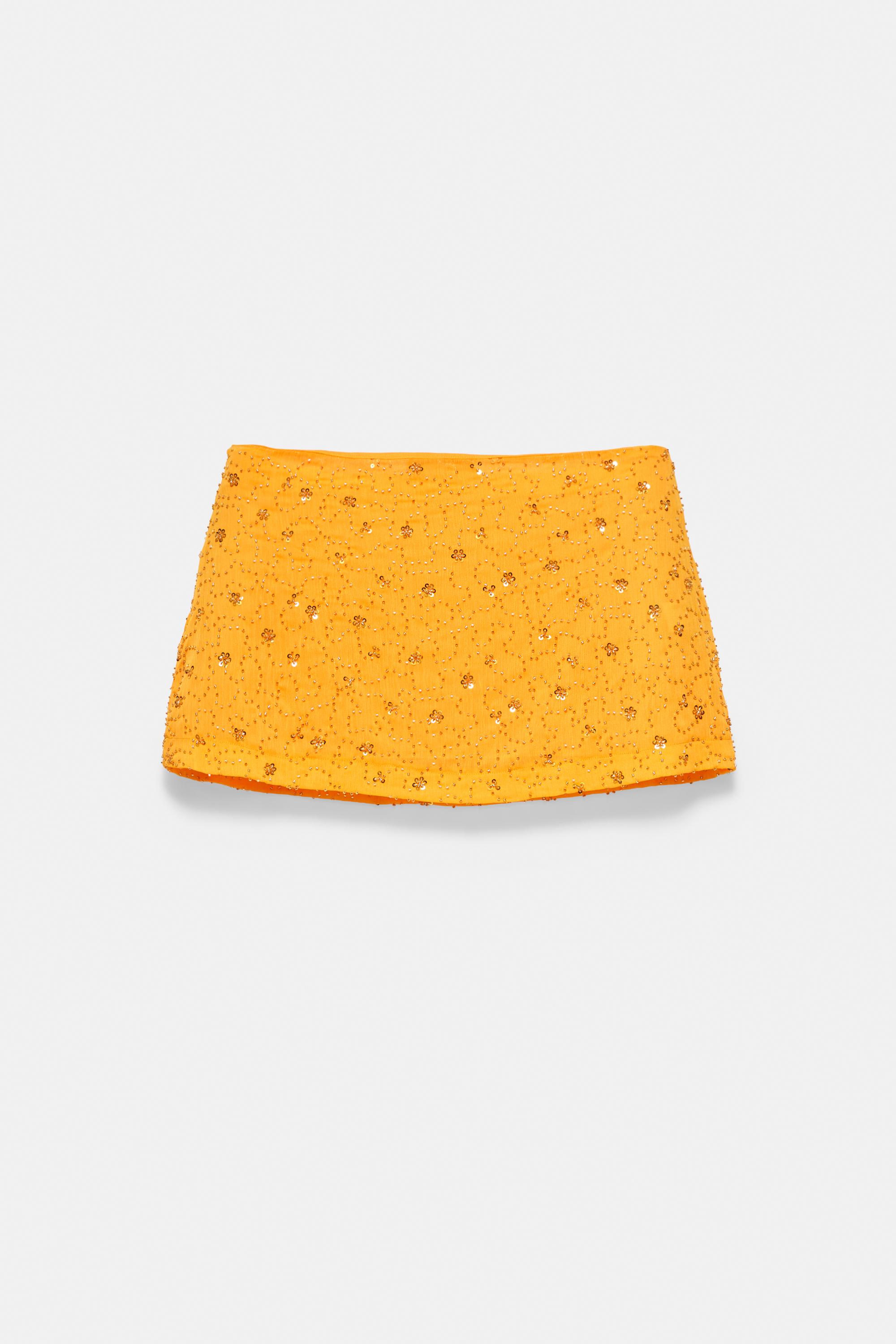 Orange sequin mini skirt — Orange (alternate view)