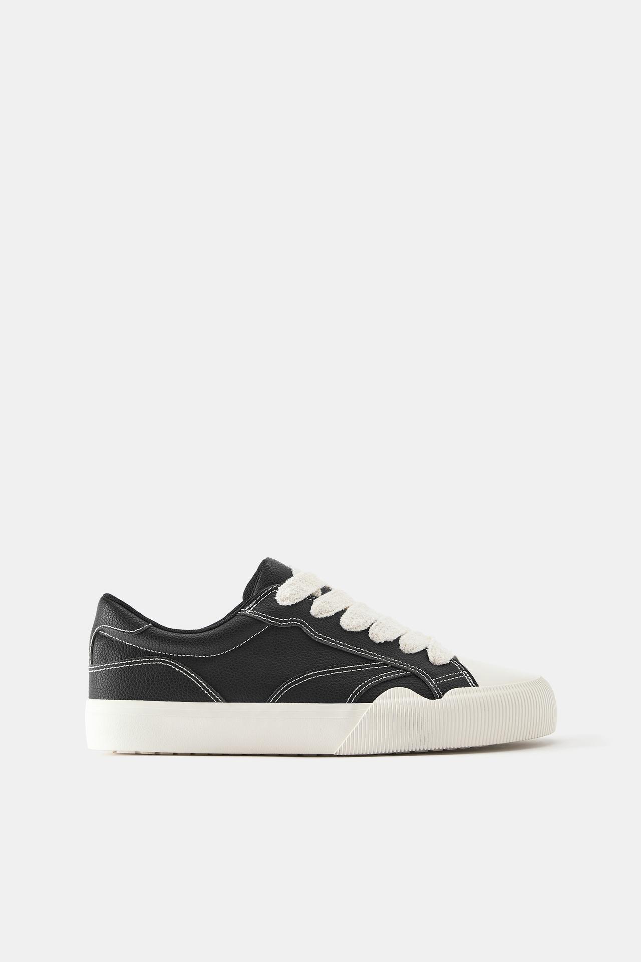Casual stitched trainers — Black