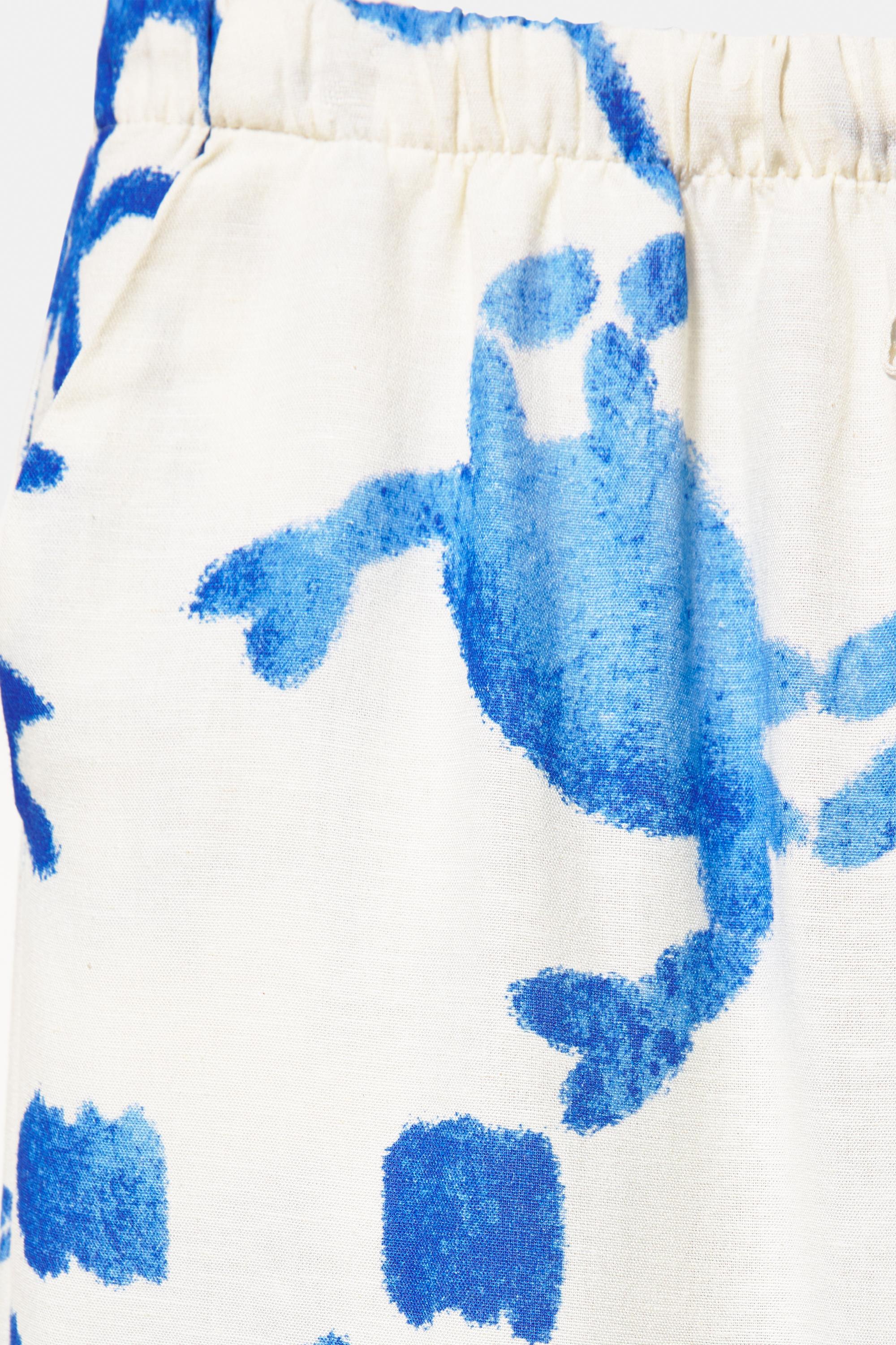 Marine printed flowing trousers — Sand