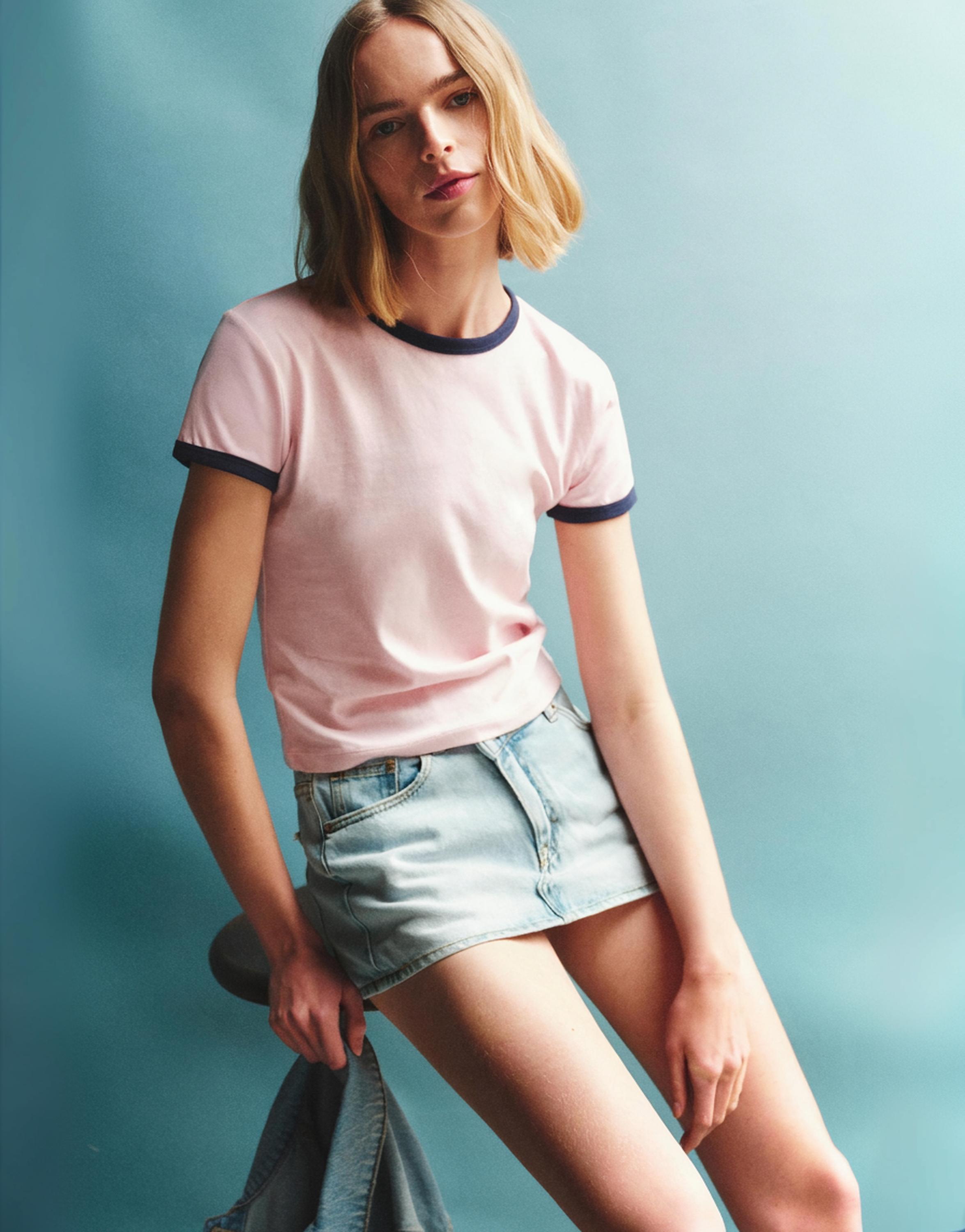 Çapraz belli kot şort etek - Görsel 55