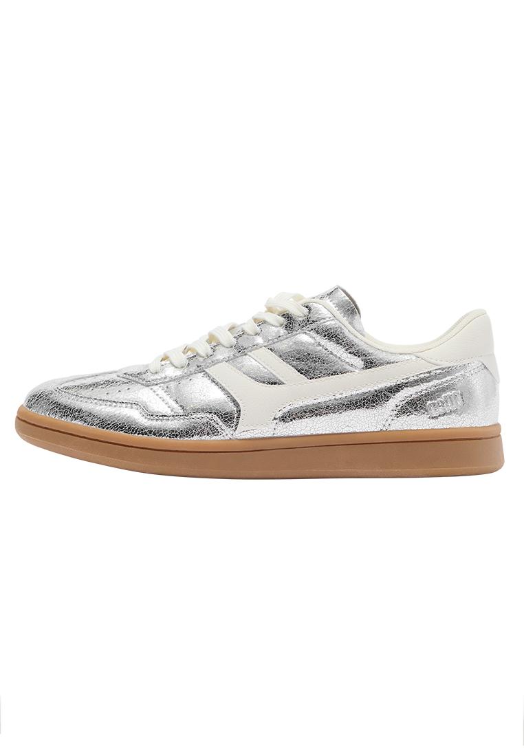 Metallic retro trainers — Silver