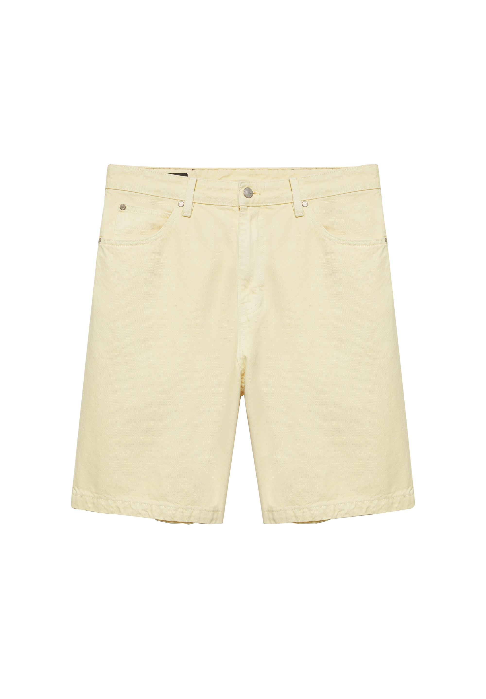 Baggy denim Bermuda shorts — Yellow