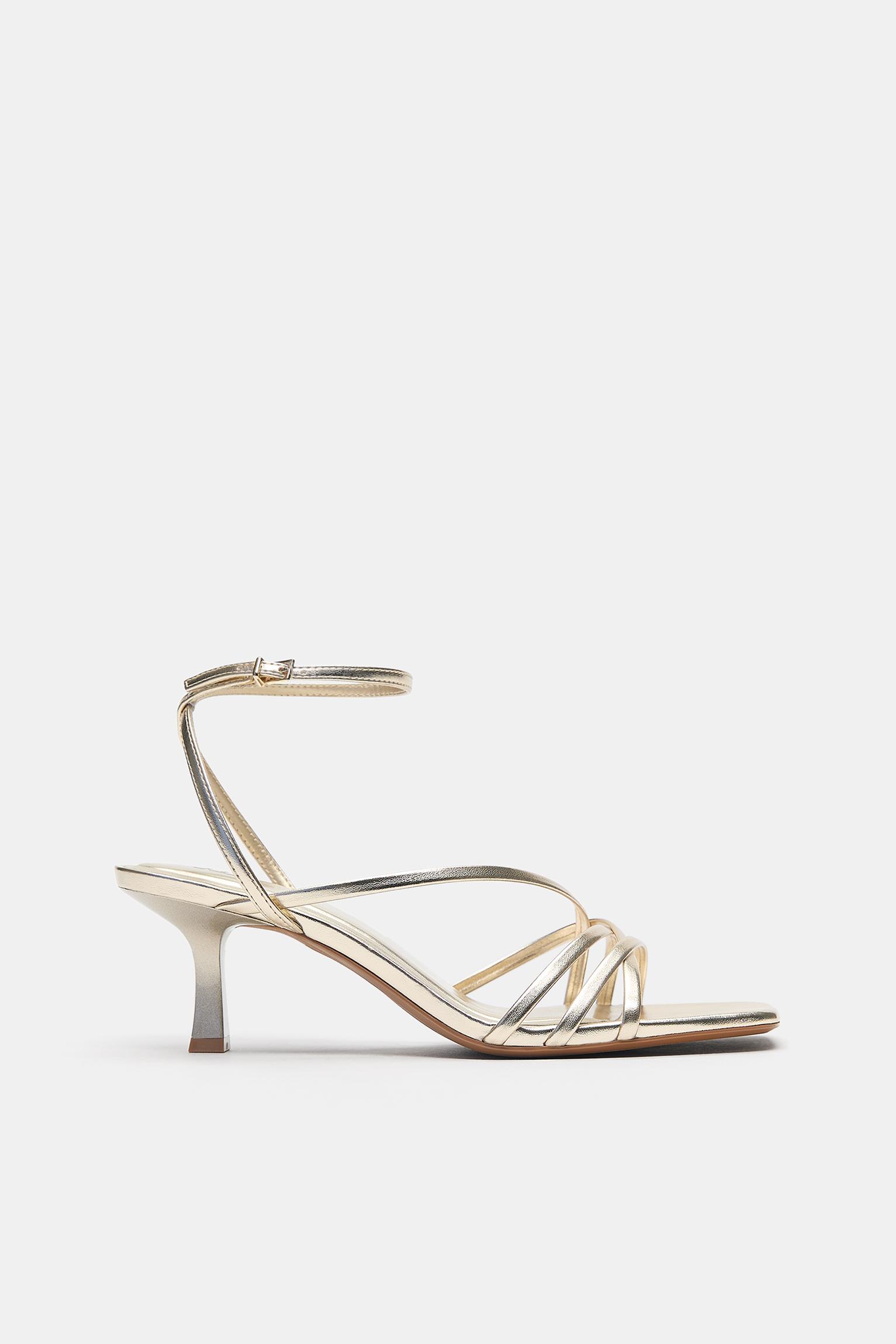 Strappy high-heel sandals — Gold