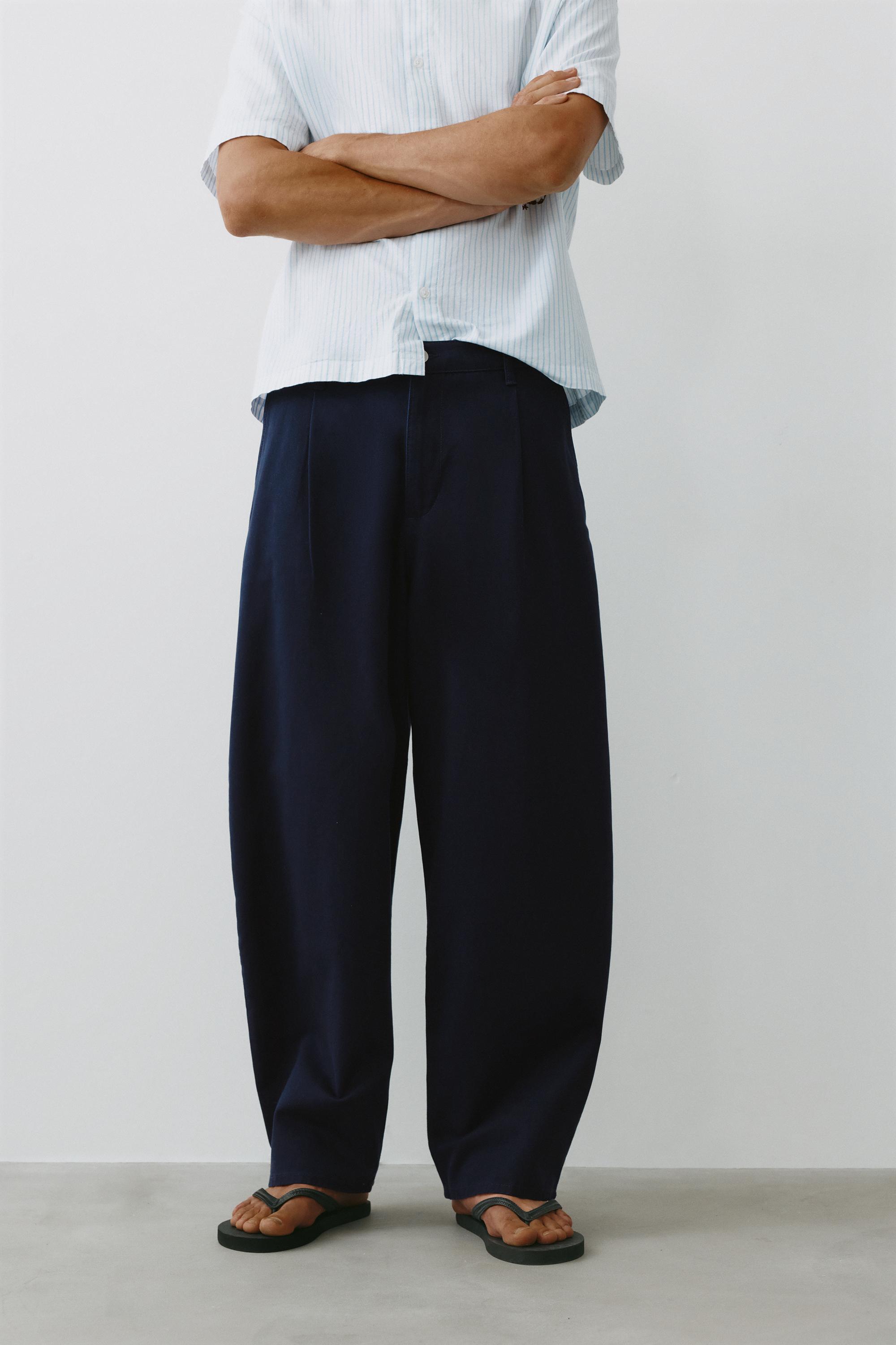 Baggy darted chinos — Navy