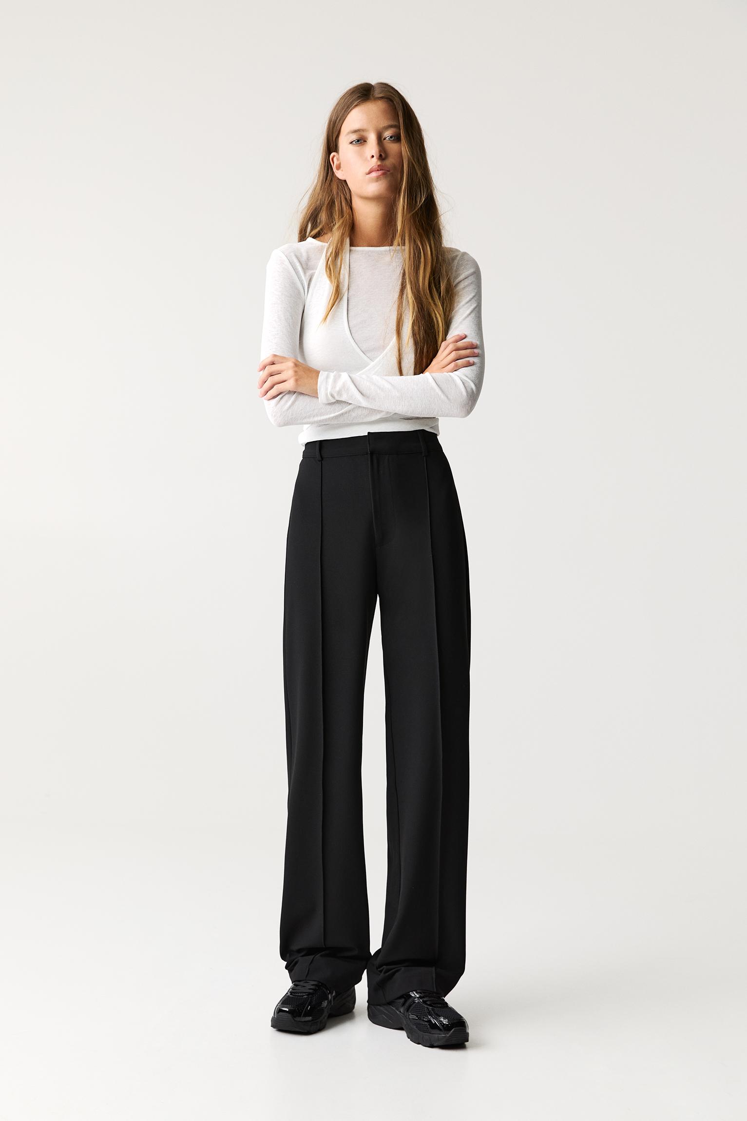 Smart trousers with seam detail — Black