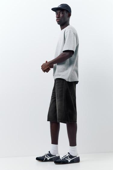 Skater denim Bermuda shorts — Faded black 5