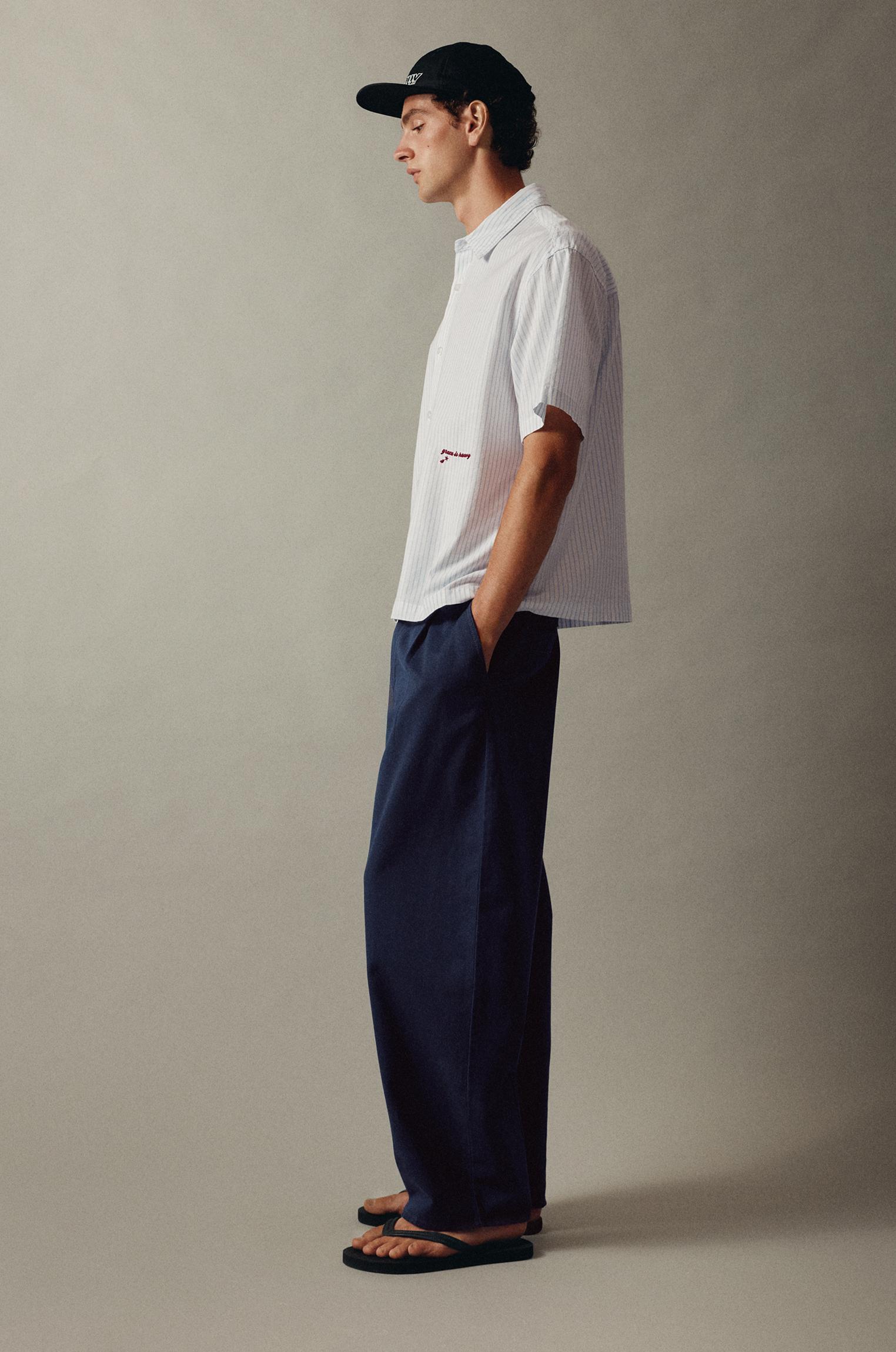 Baggy darted chinos — Navy