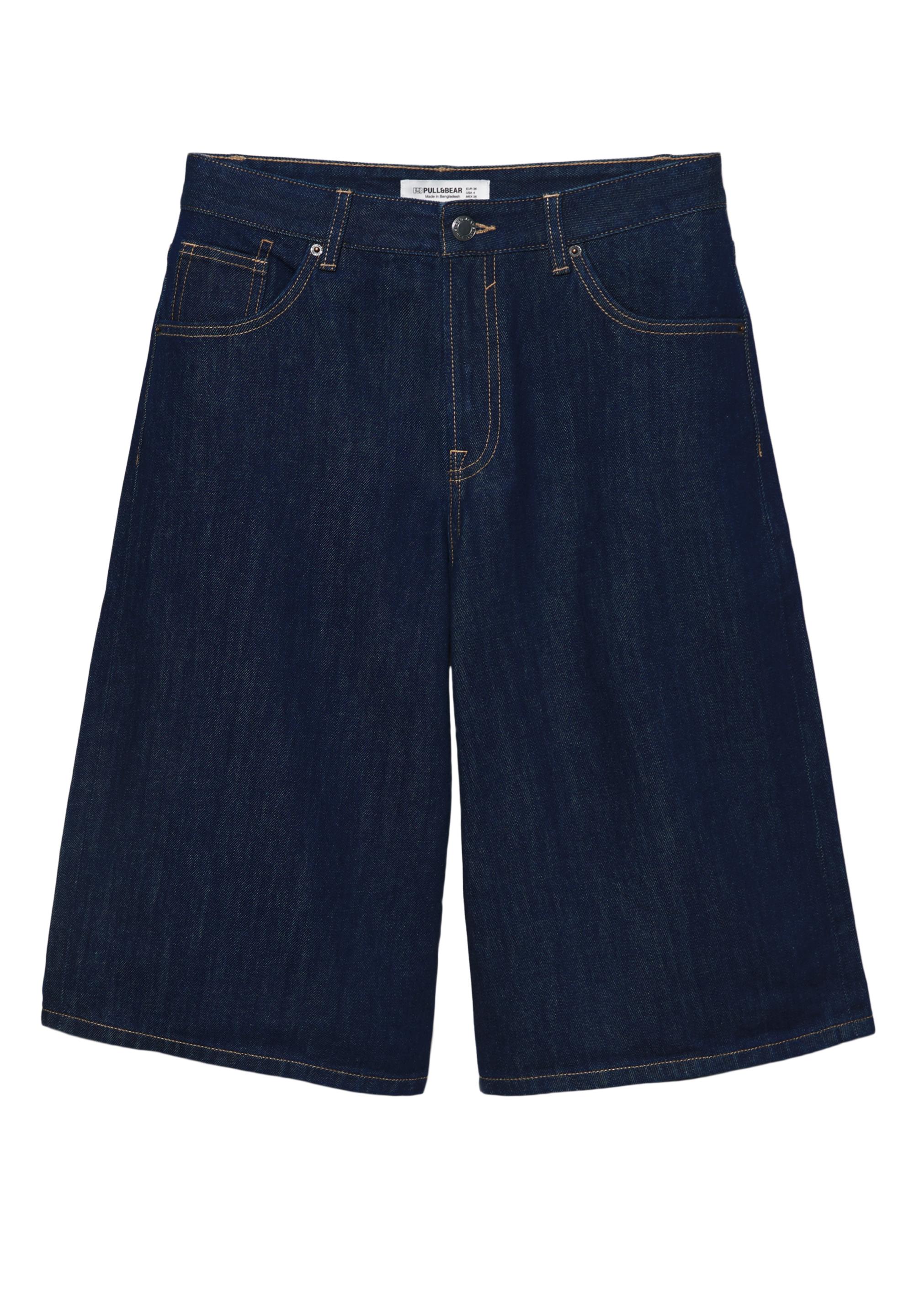 Low-rise denim jorts
