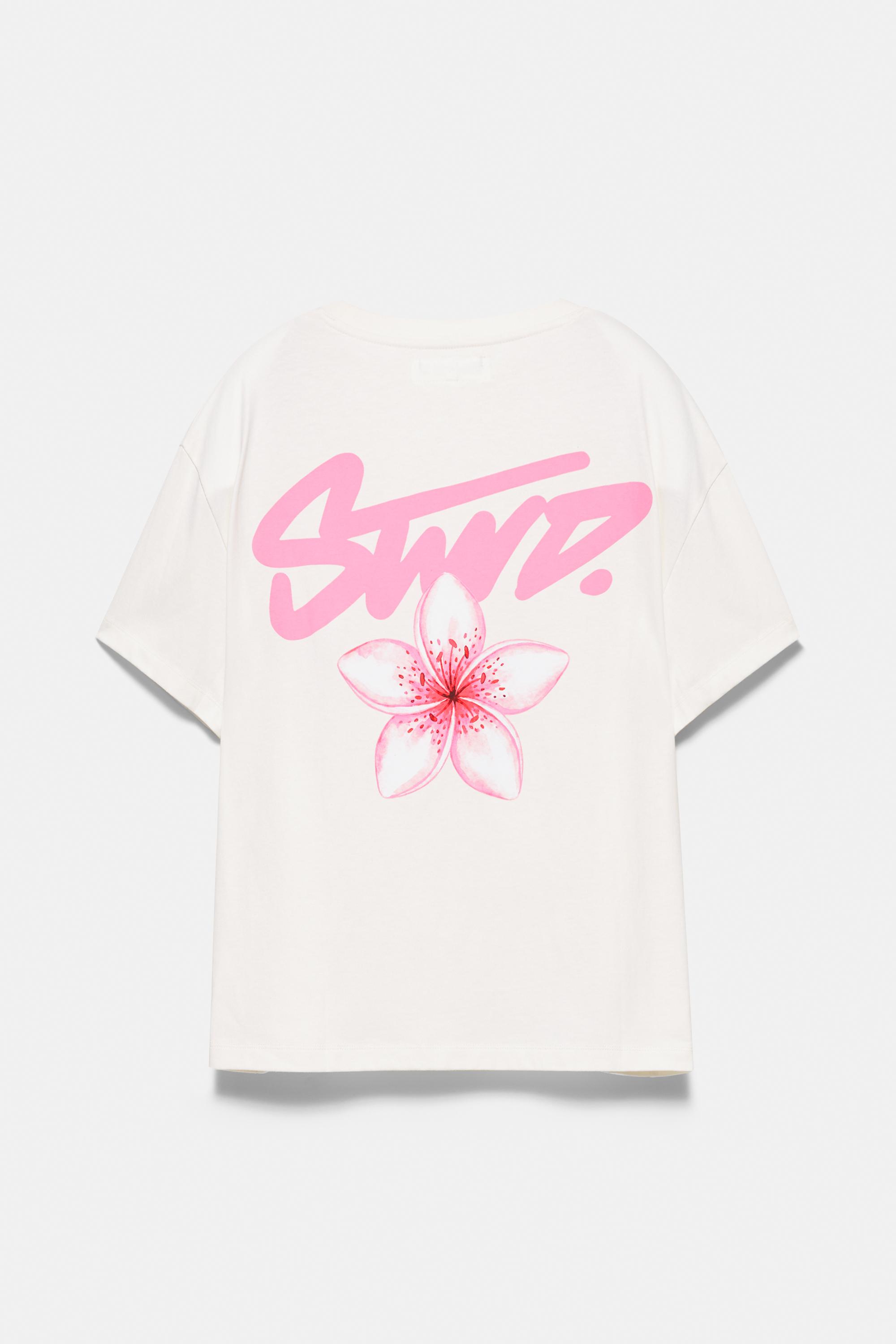 STWD flower T-shirt — Ice