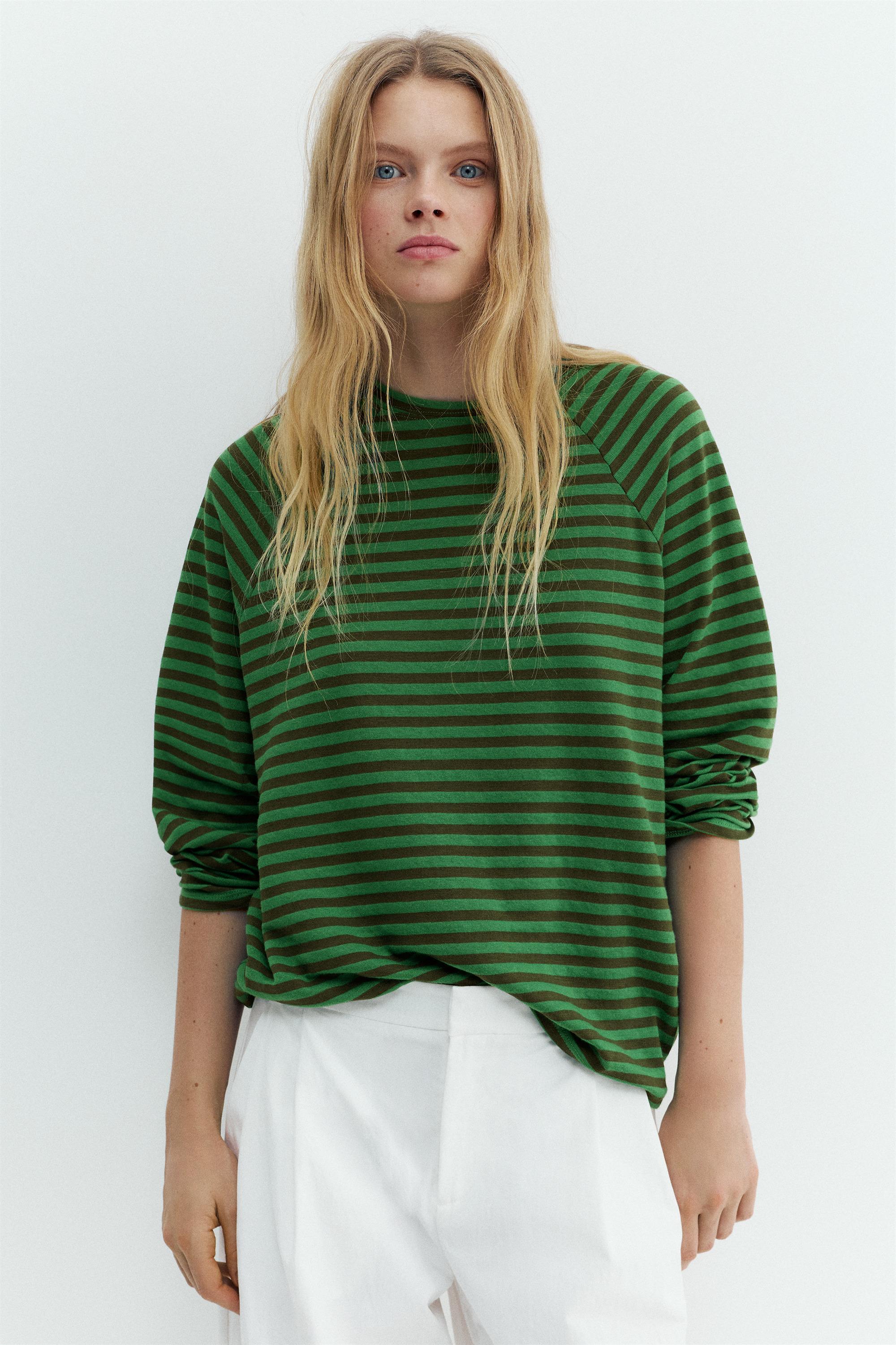 Uzun kollu çizgili tişört - Görsel 19