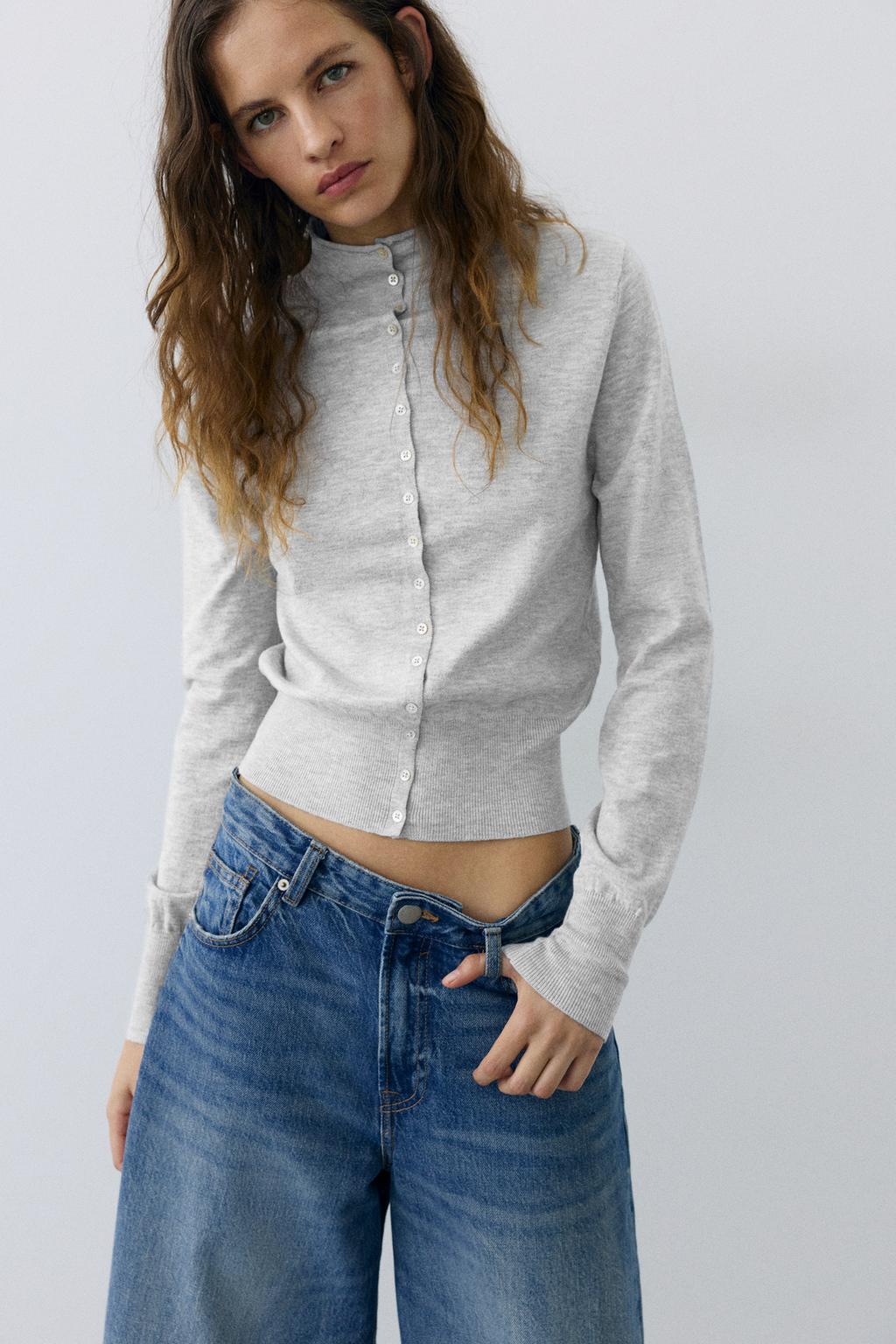 High-neck cardigan