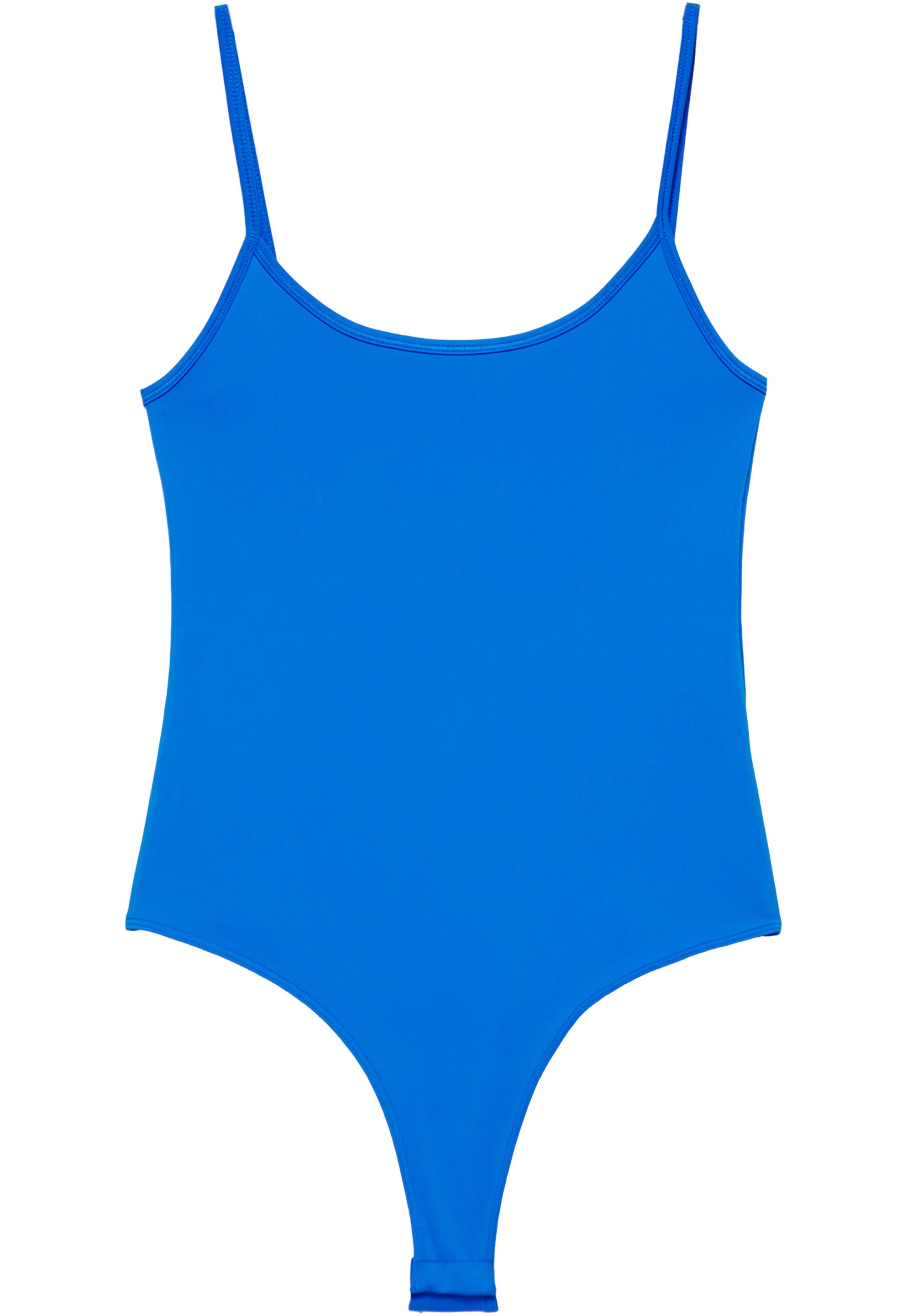 Polyamide bodysuit with thin straps — Deep blue