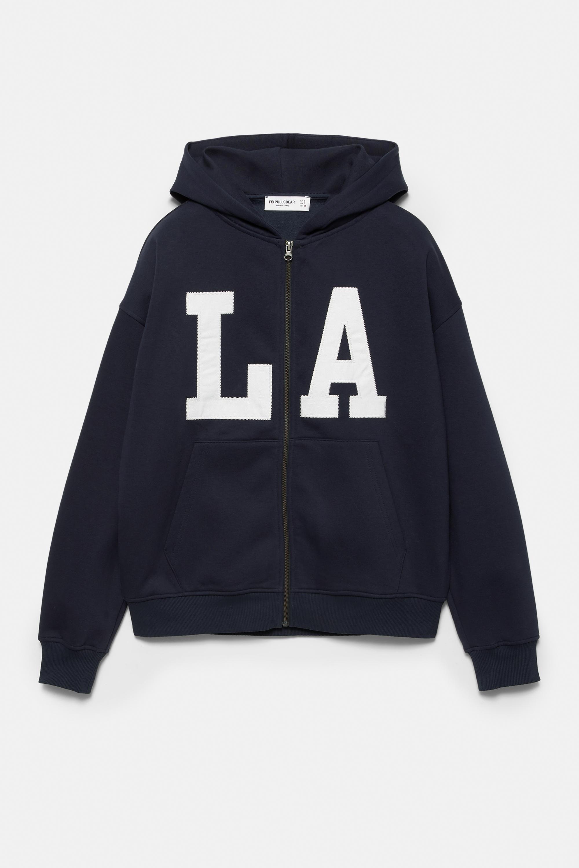 Grafik fermuarlı kapüşonlu sweatshirt - Görsel 5