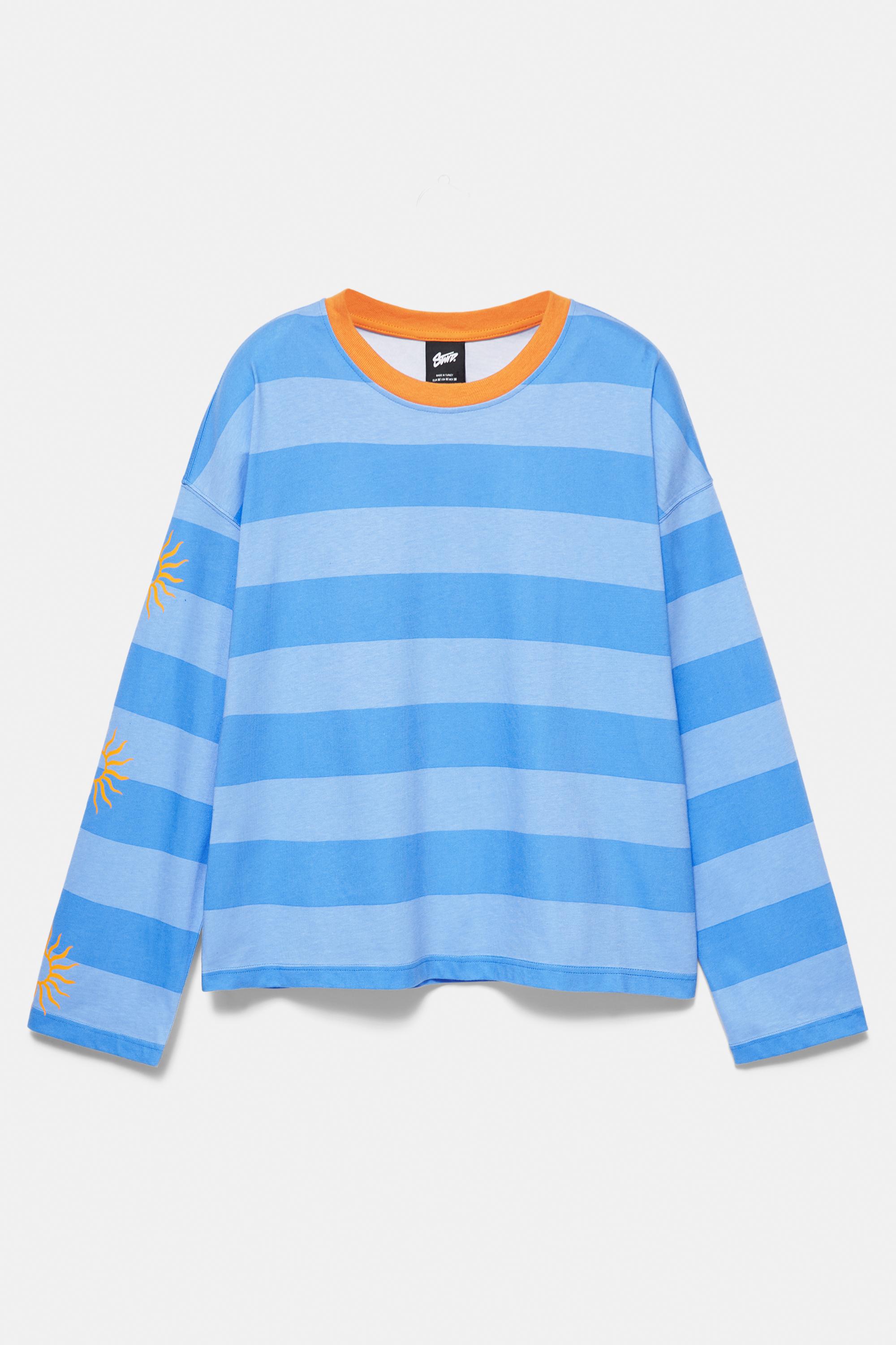 STWD striped boxy T-shirt — Deep blue