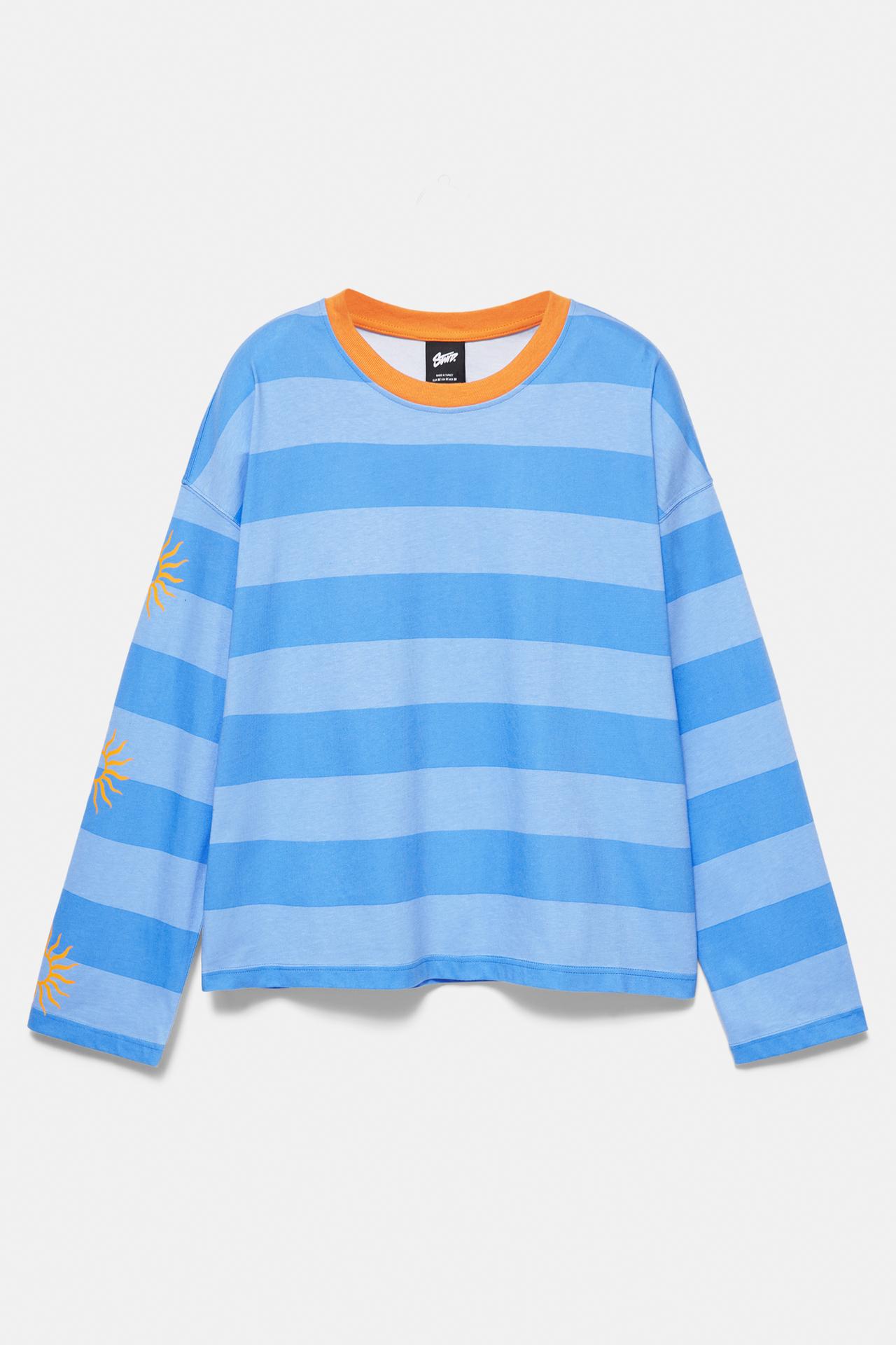 STWD striped boxy T-shirt — Deep blue