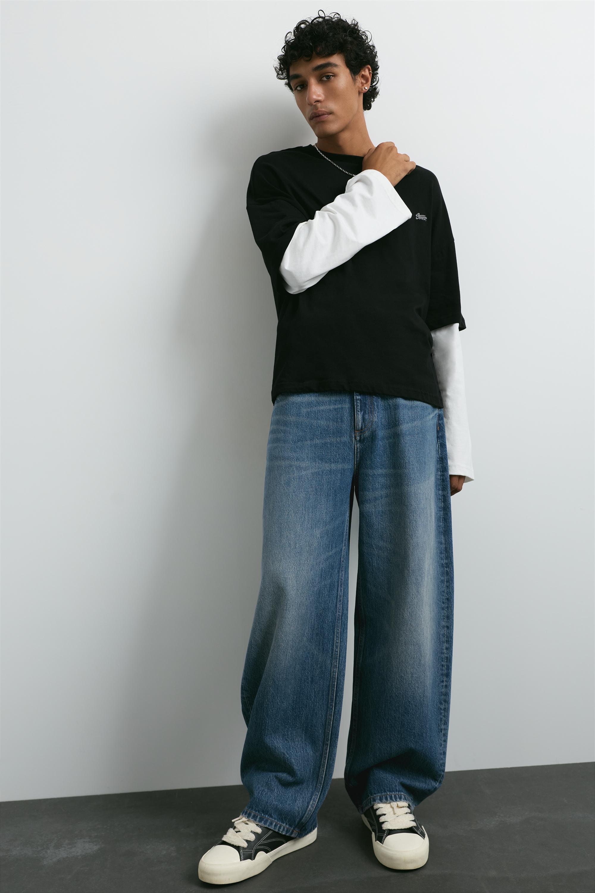 Balloon-fit baggy jeans — Medium blue