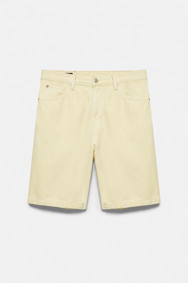 Baggy denim Bermuda shorts — Yellow 7