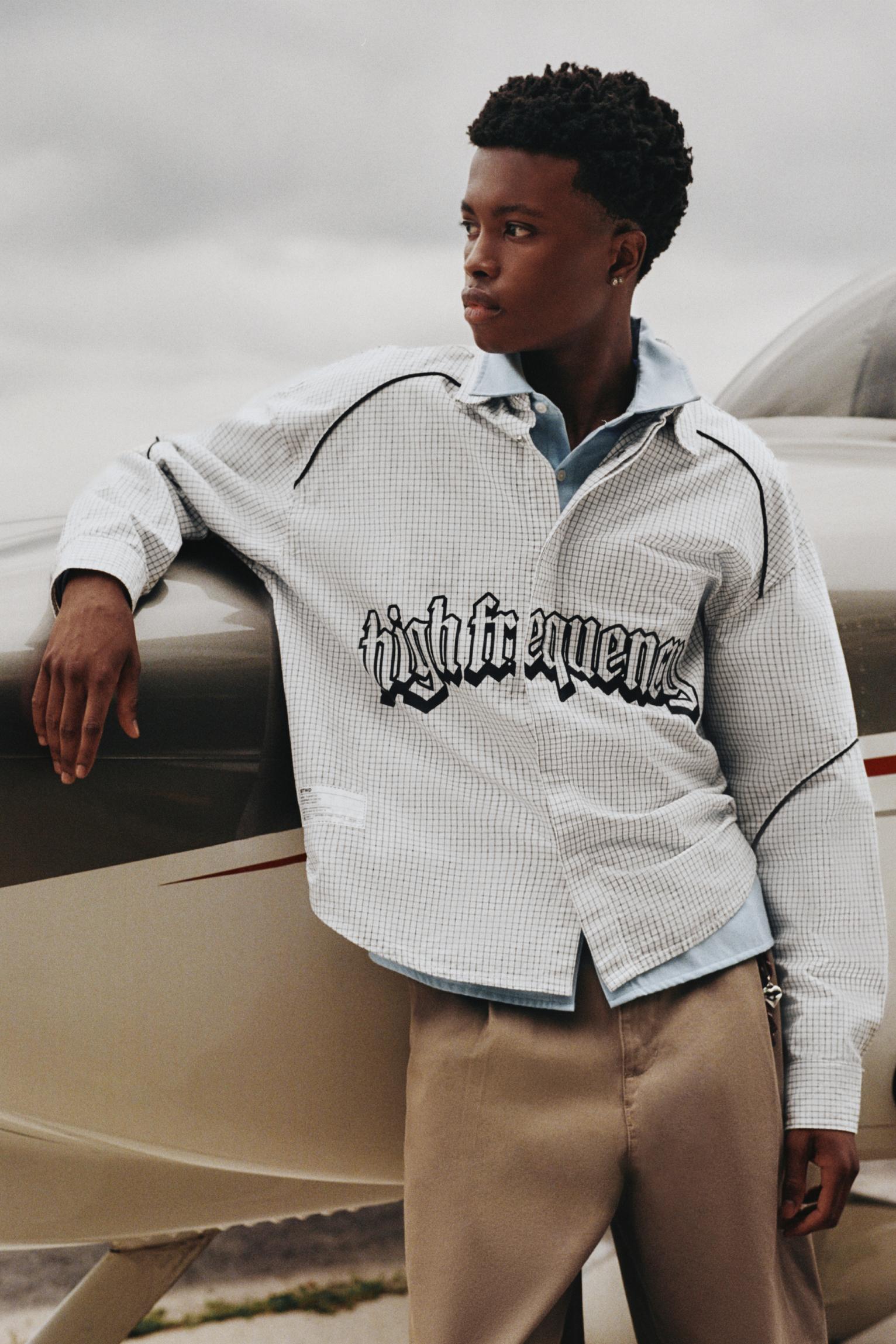 Check graphic shirt — Bright white