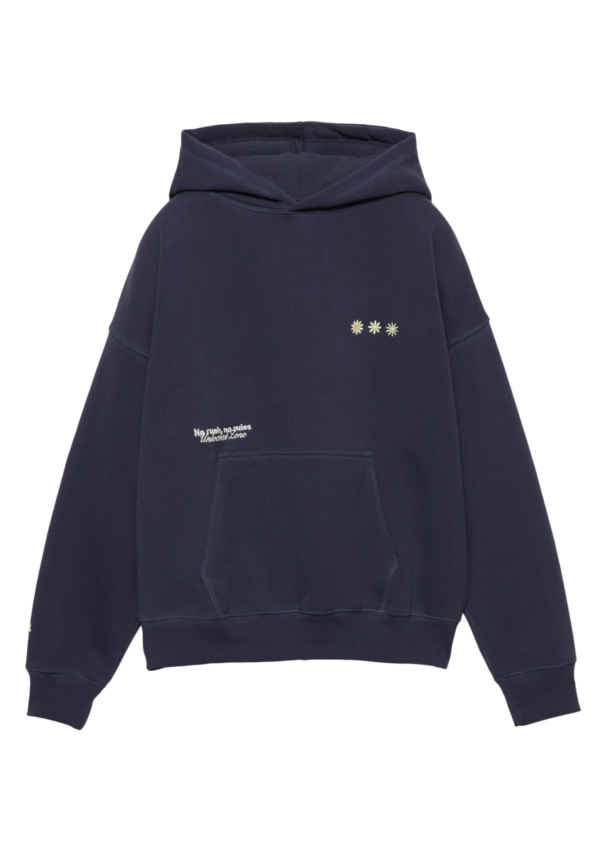 Hoodie with embroidered graphic — Ink blue